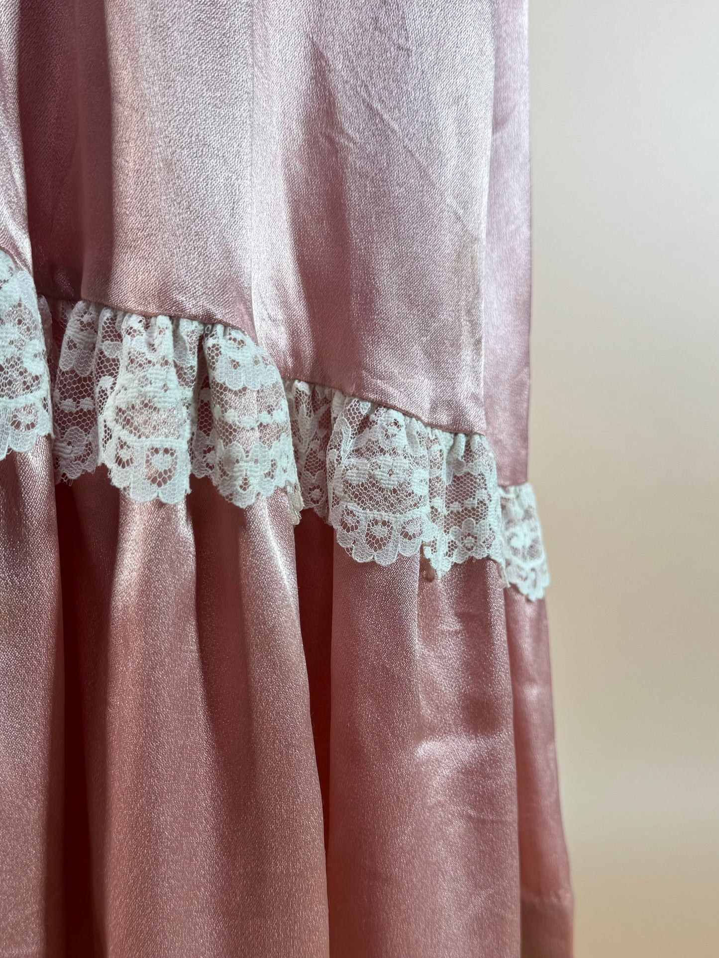 1970s - Gunne Sax Gold Label Pink Silk Dress