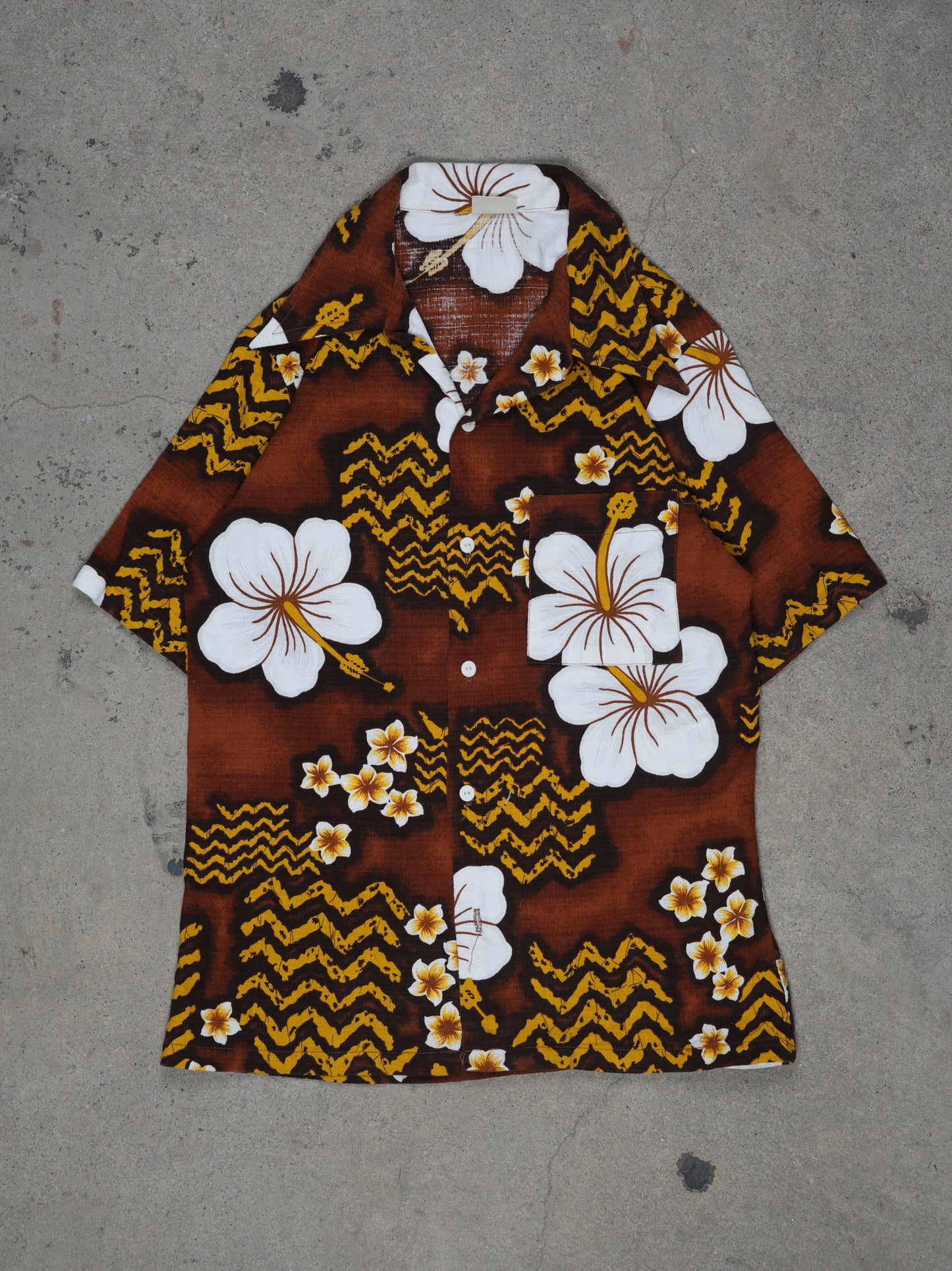 1960S - HAWAIIAN SAR CLOTH SHORT SLEEVE BUTTON UP