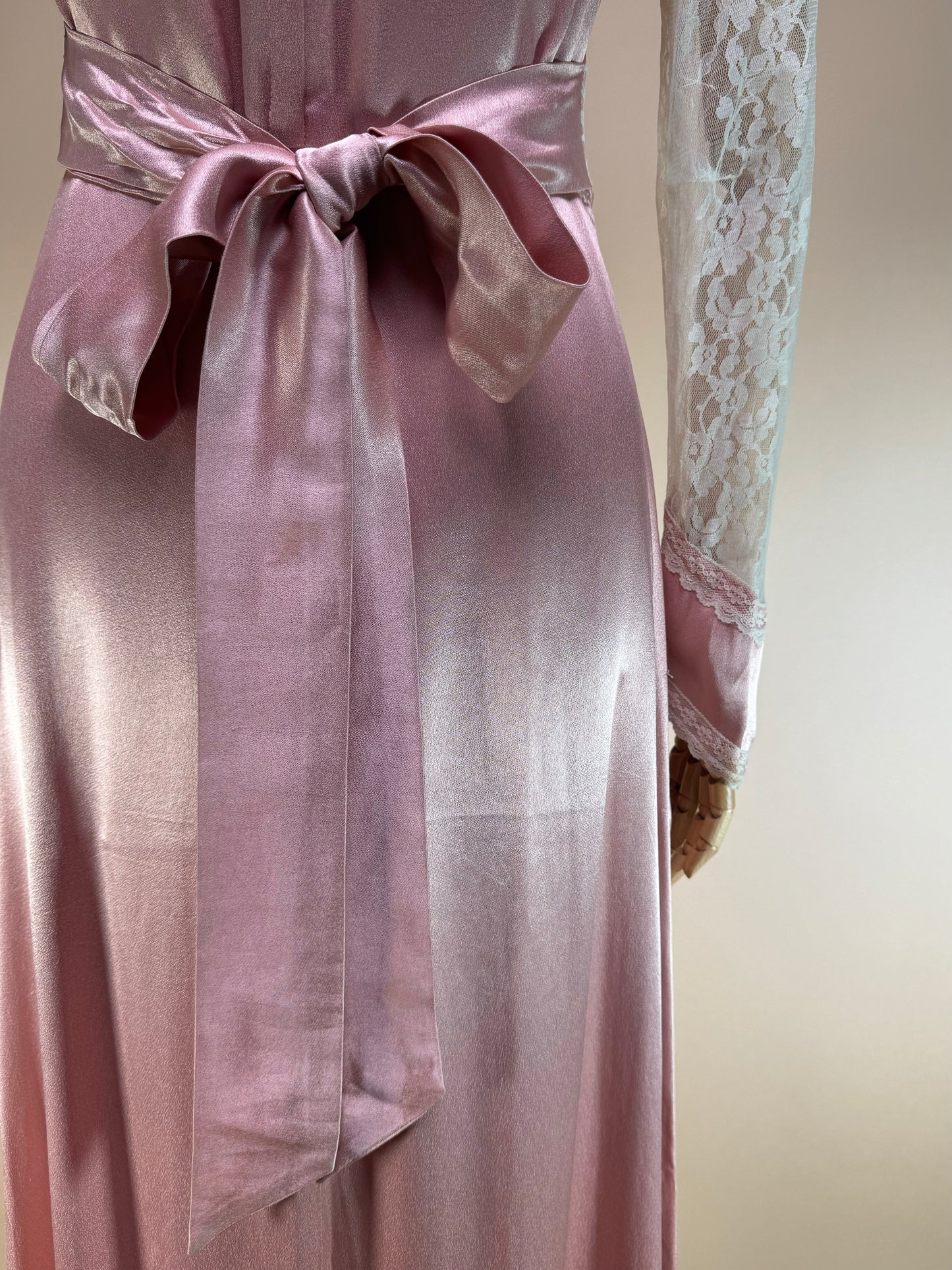 1970s - Gunne Sax Gold Label Pink Silk Dress
