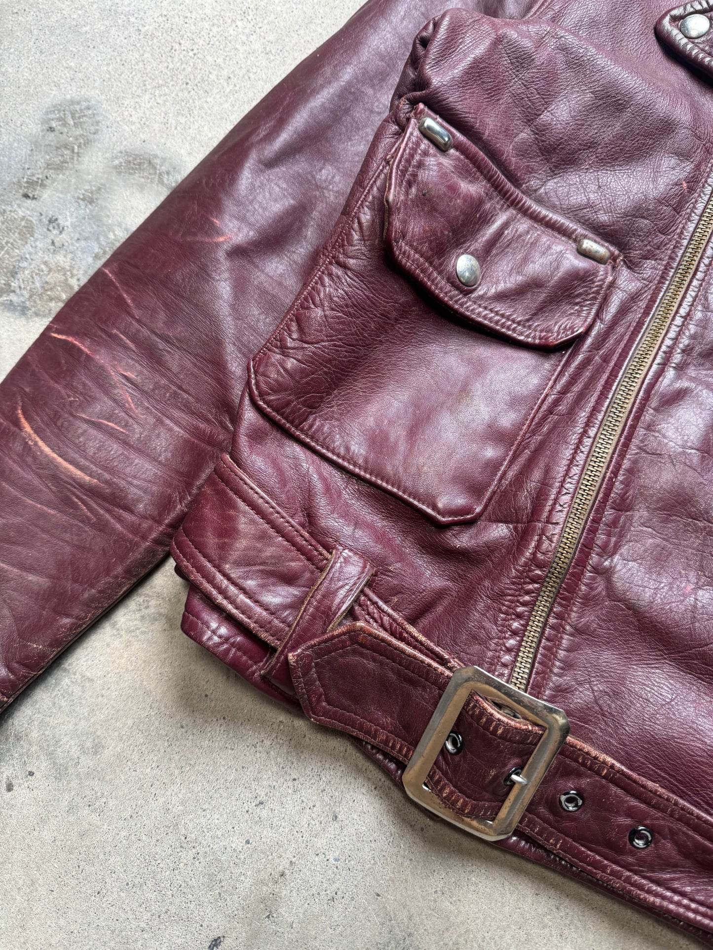 1950s/60s - Morris Oxblood Horsehide Perfecto Motorcycle Jacket