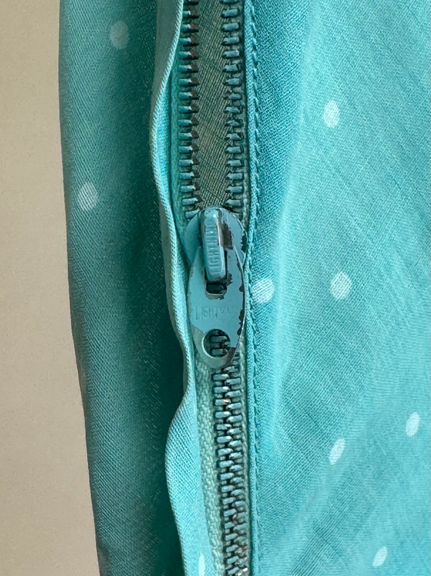 Vintage 1940s - Turquoise Frocked Micro Dot Dress