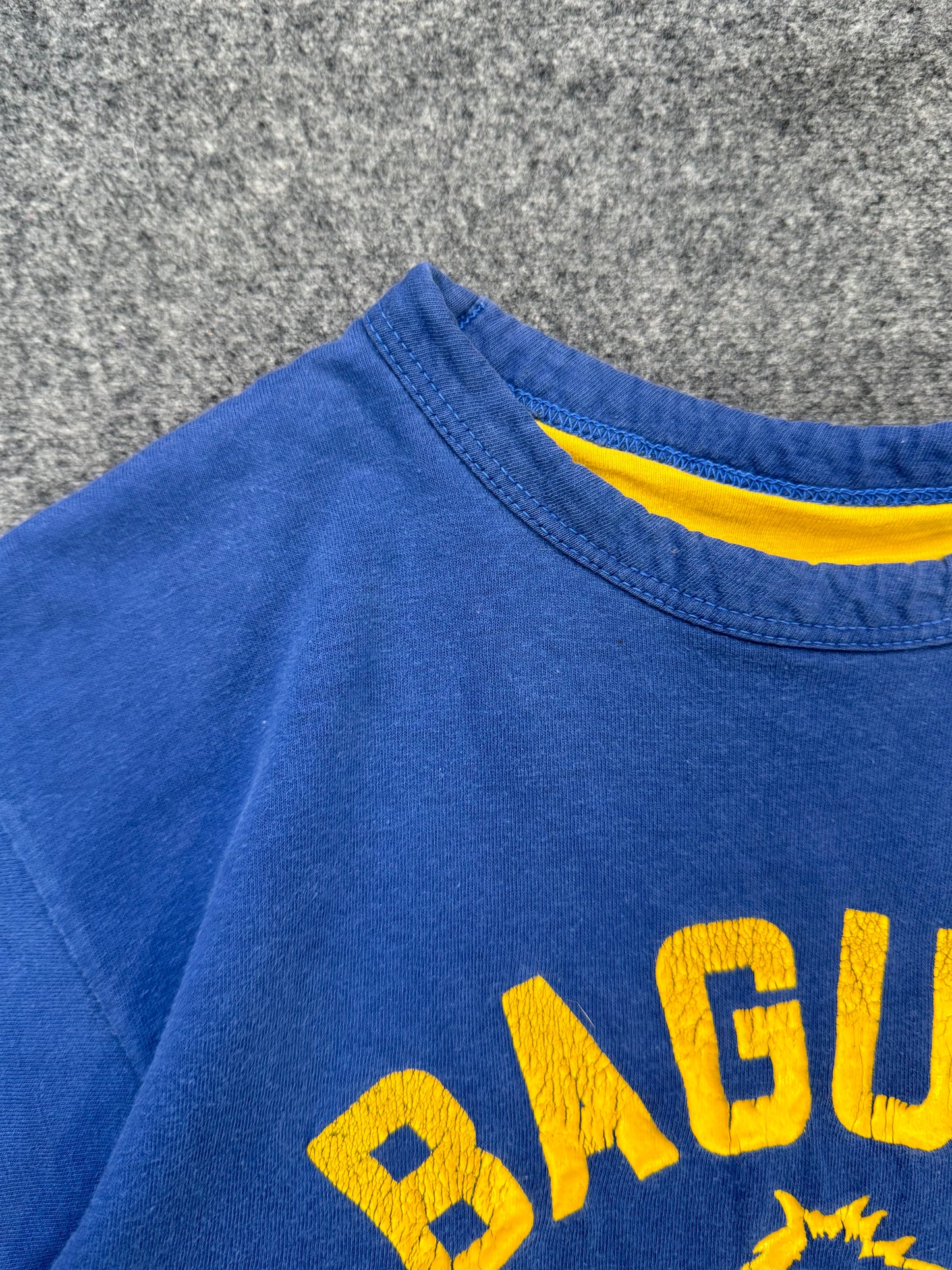 1980s - Champion Reversible Two Tone Yellow Blue T-Shirt