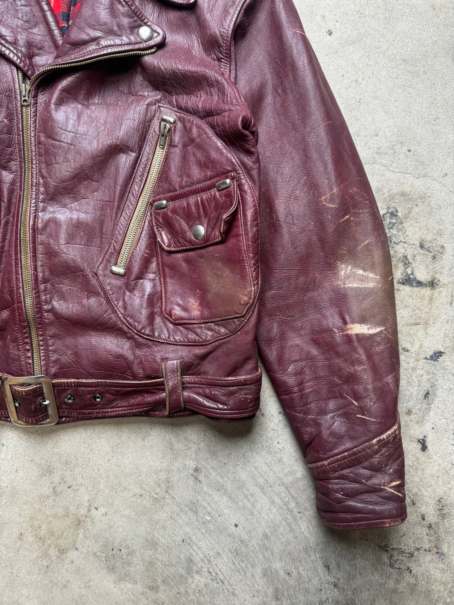 1950s/60s - Morris Oxblood Horsehide Perfecto Motorcycle Jacket