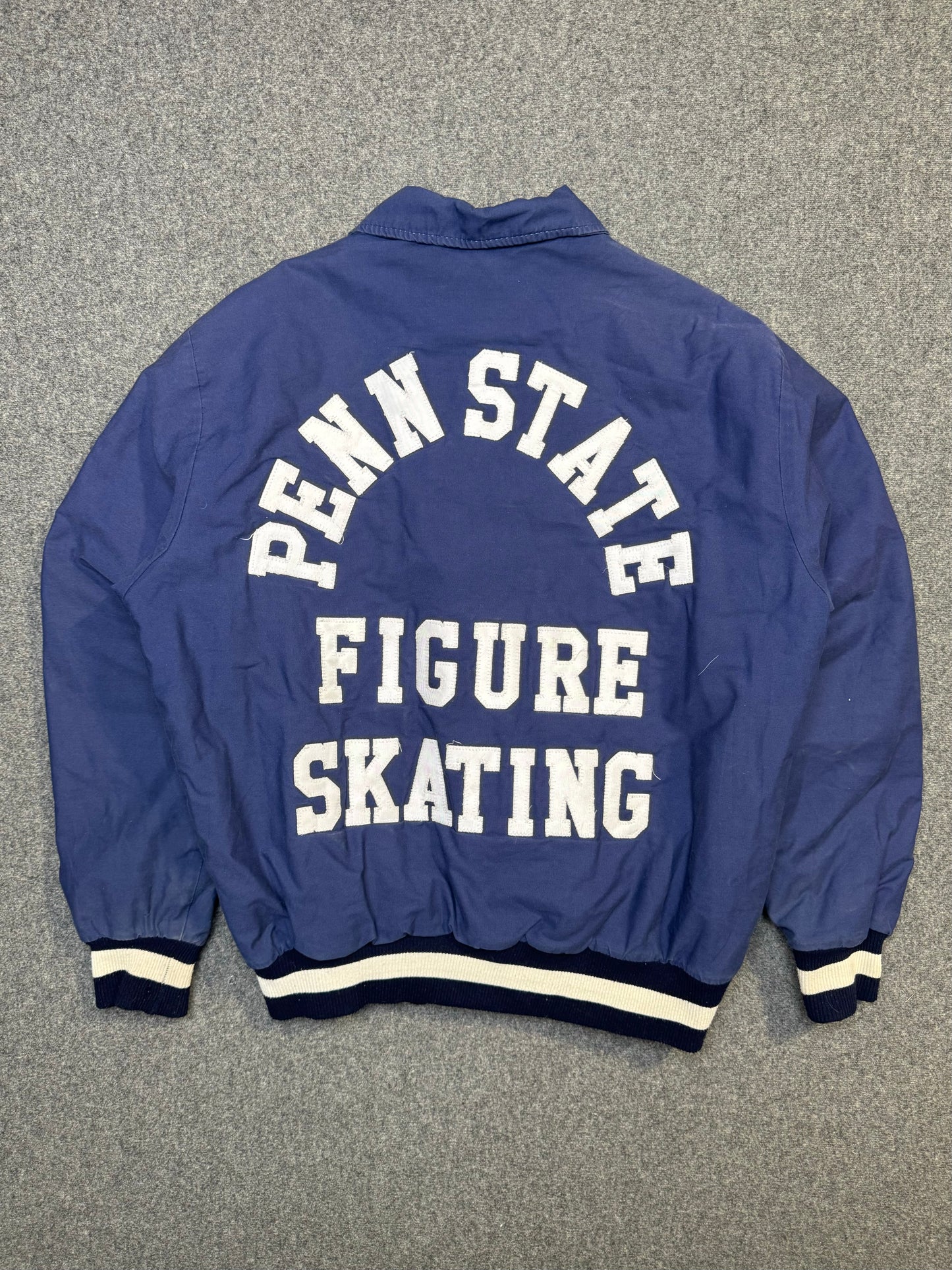 1980s - Penn State Figure Staking Varsity Bomber Jacket