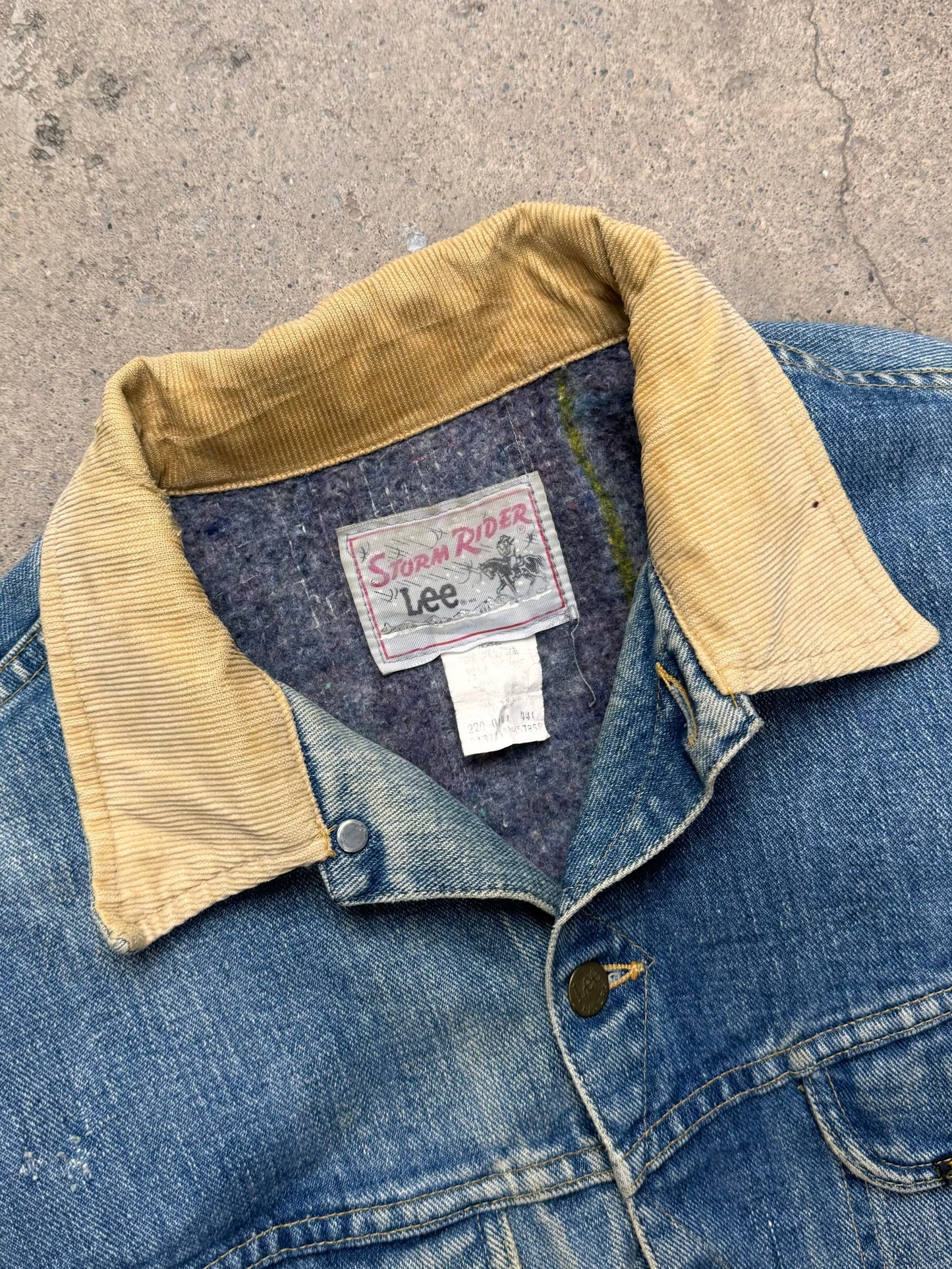 1970S - LEE STORM RIDER DENIM JACKET CORDUROY COLAR