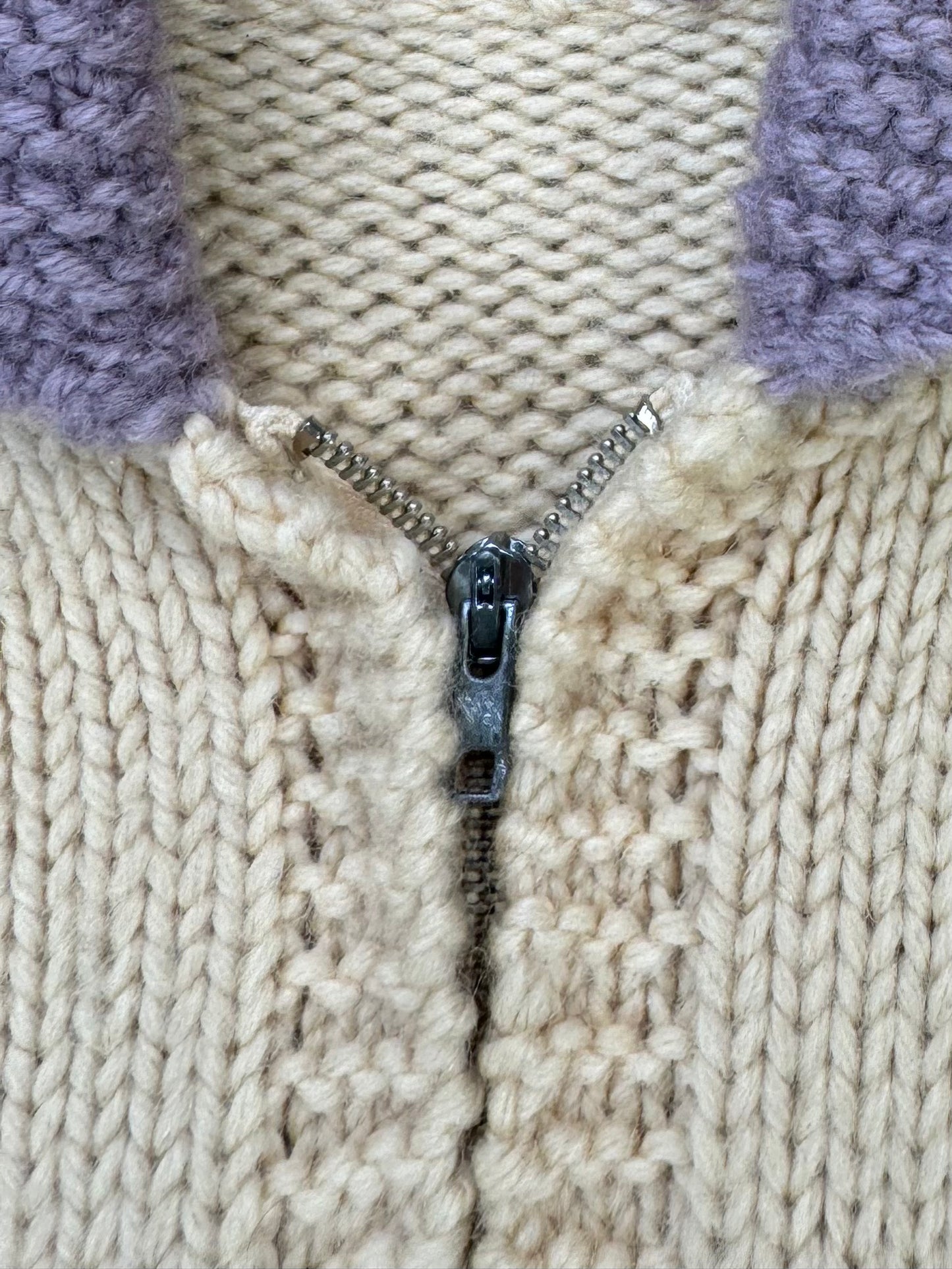 1960s - Hand Knit Mary Maxim Style Motorcycle Pattern Cowichan Sweater