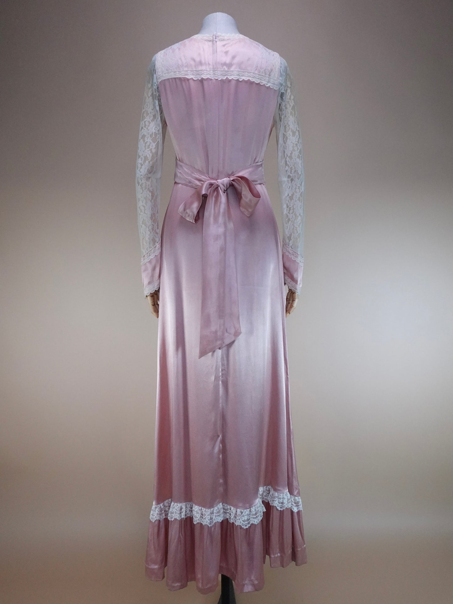 1970s - Gunne Sax Gold Label Pink Silk Dress