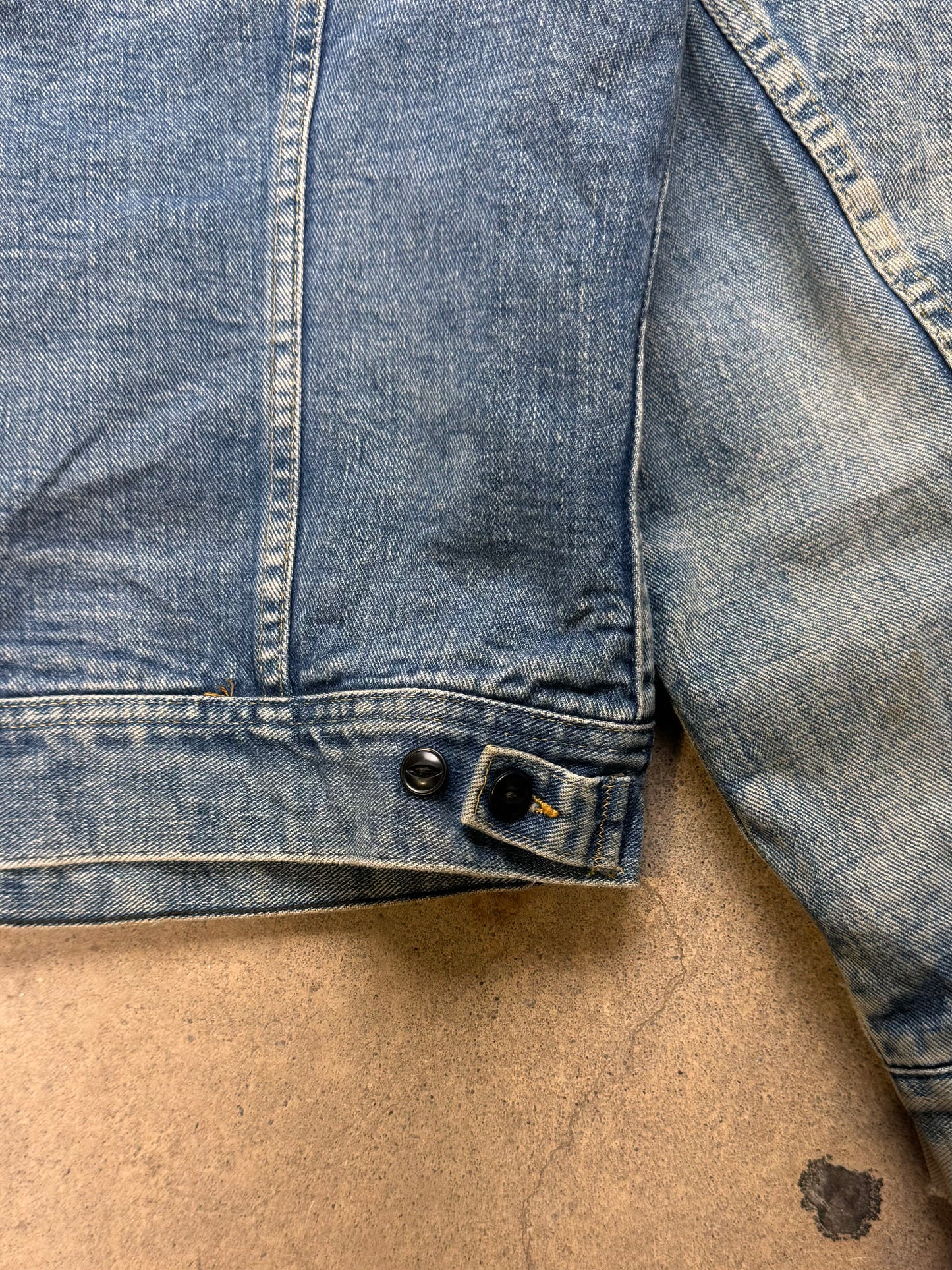1970S - LEE STORM RIDER DENIM JACKET CORDUROY COLAR