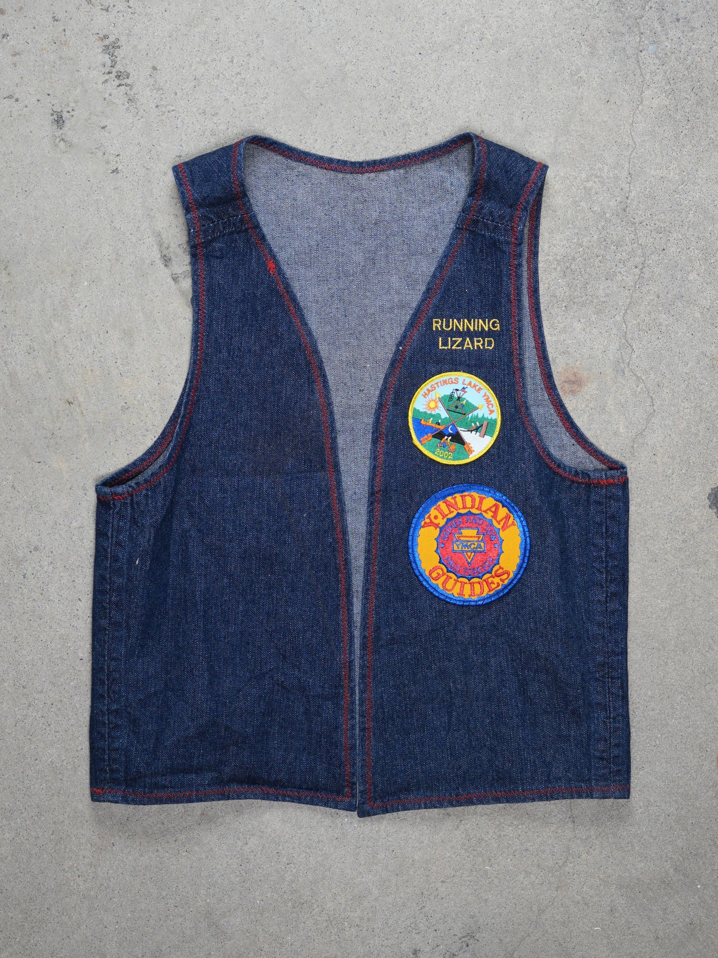 VINTAGE ""YMCA CHEROKEE" Denim Vest with Patches (M)