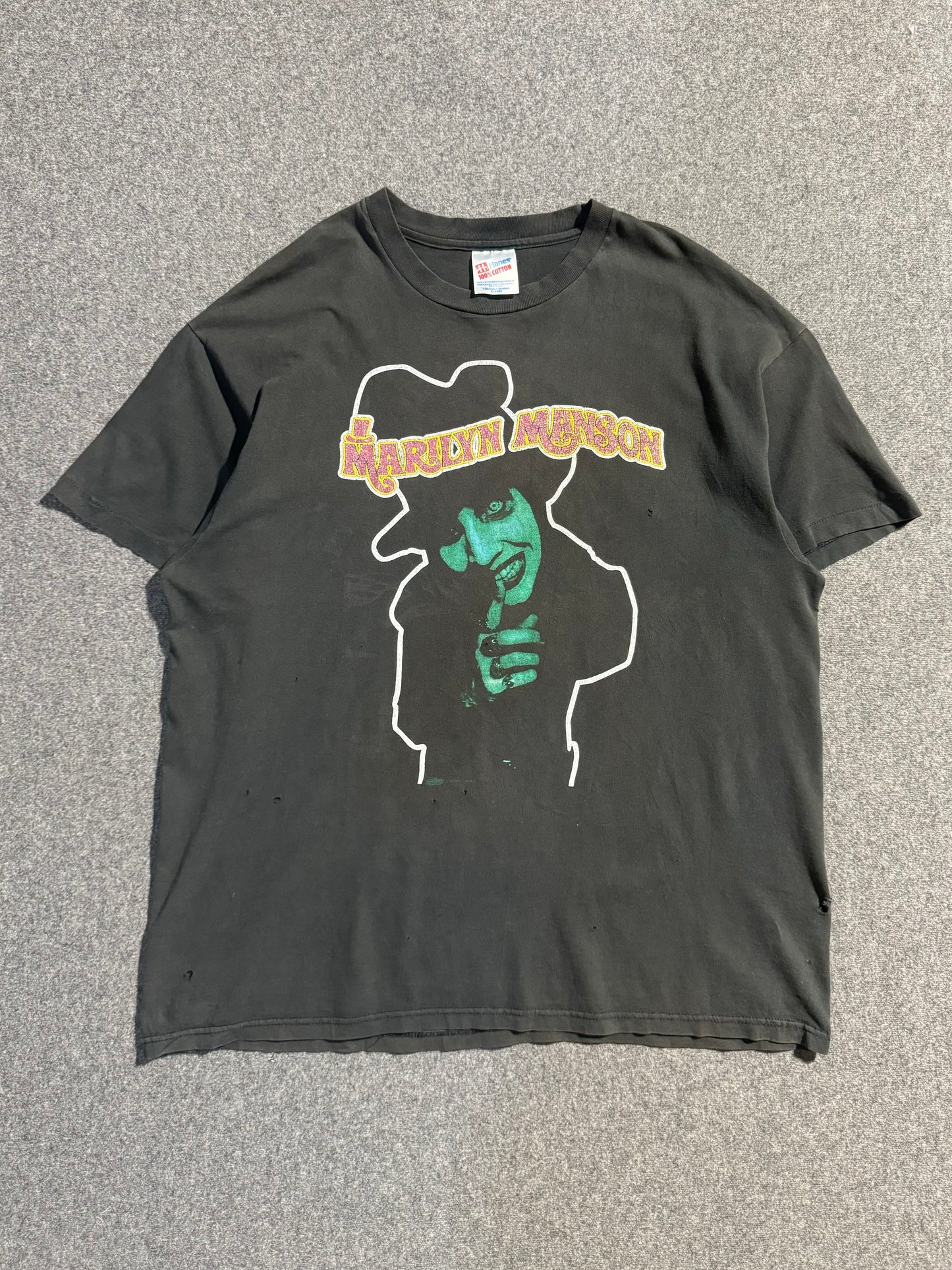 Vintage 1990s | Marilyn Manson T-Shirt | Made in Usa | Hanes | "Dope Fiend"