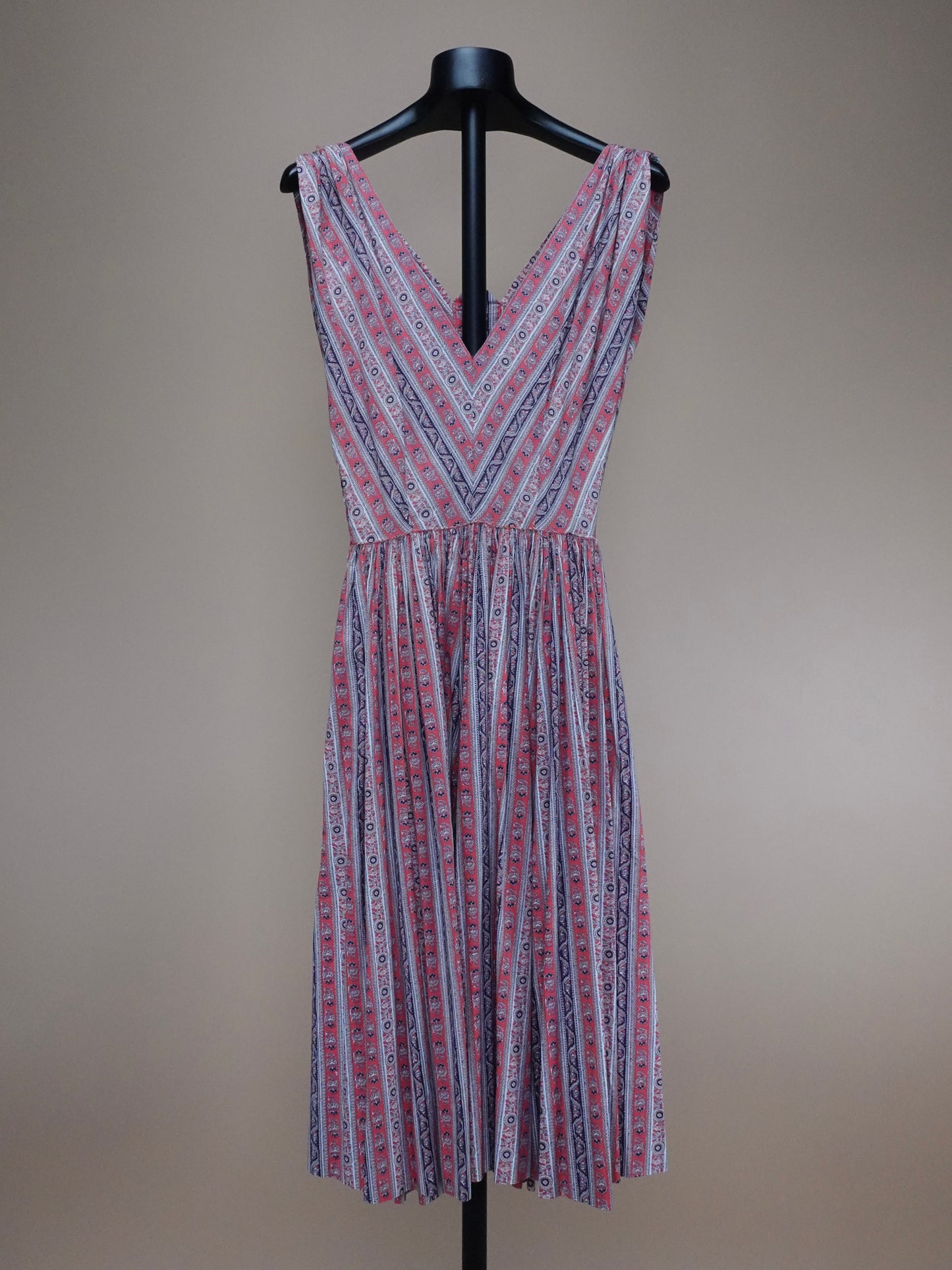 1950s - Flower Pattern Midi Sun Dress