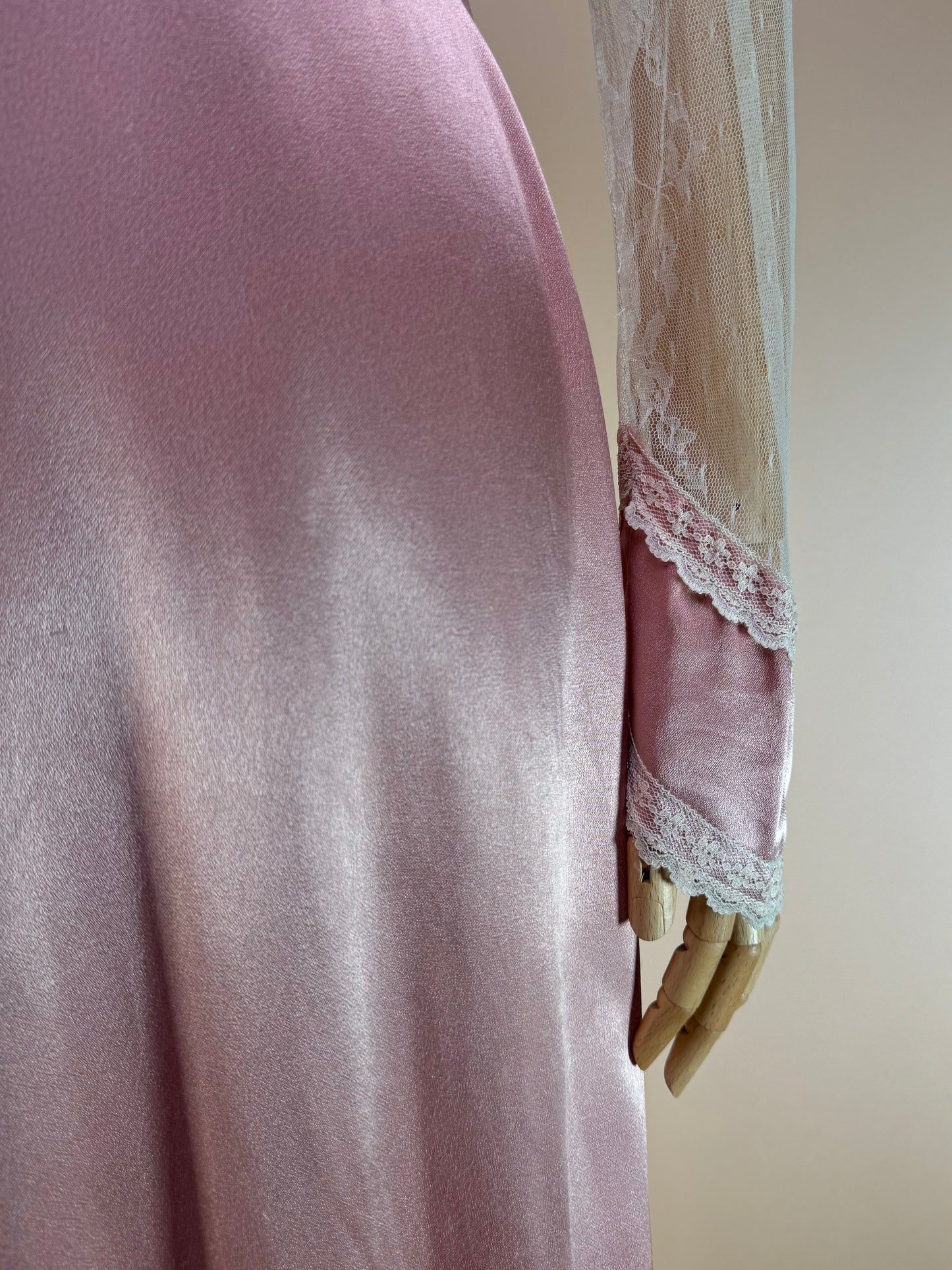 1970s - Gunne Sax Gold Label Pink Silk Dress