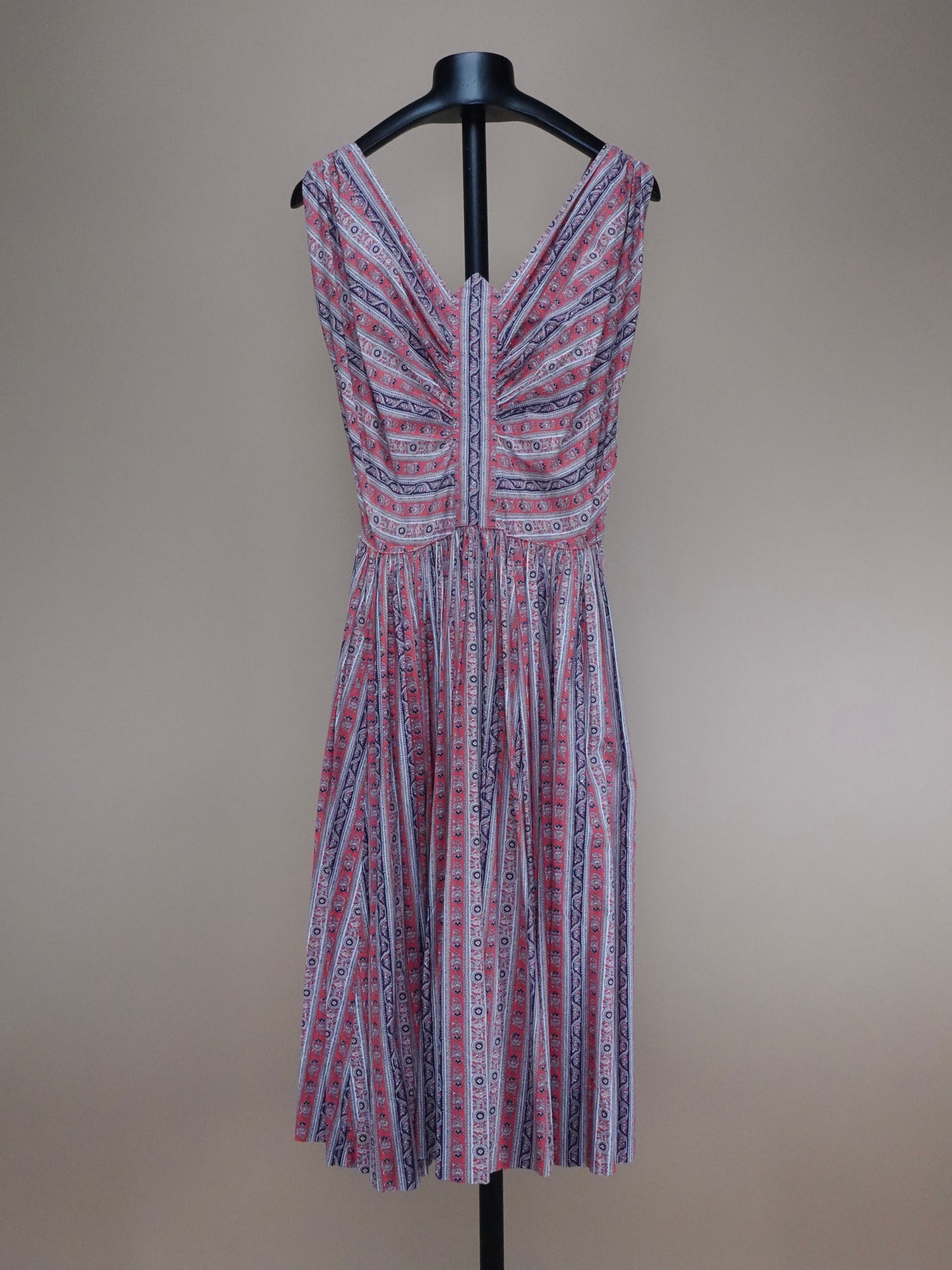 1950s - Flower Pattern Midi Sun Dress
