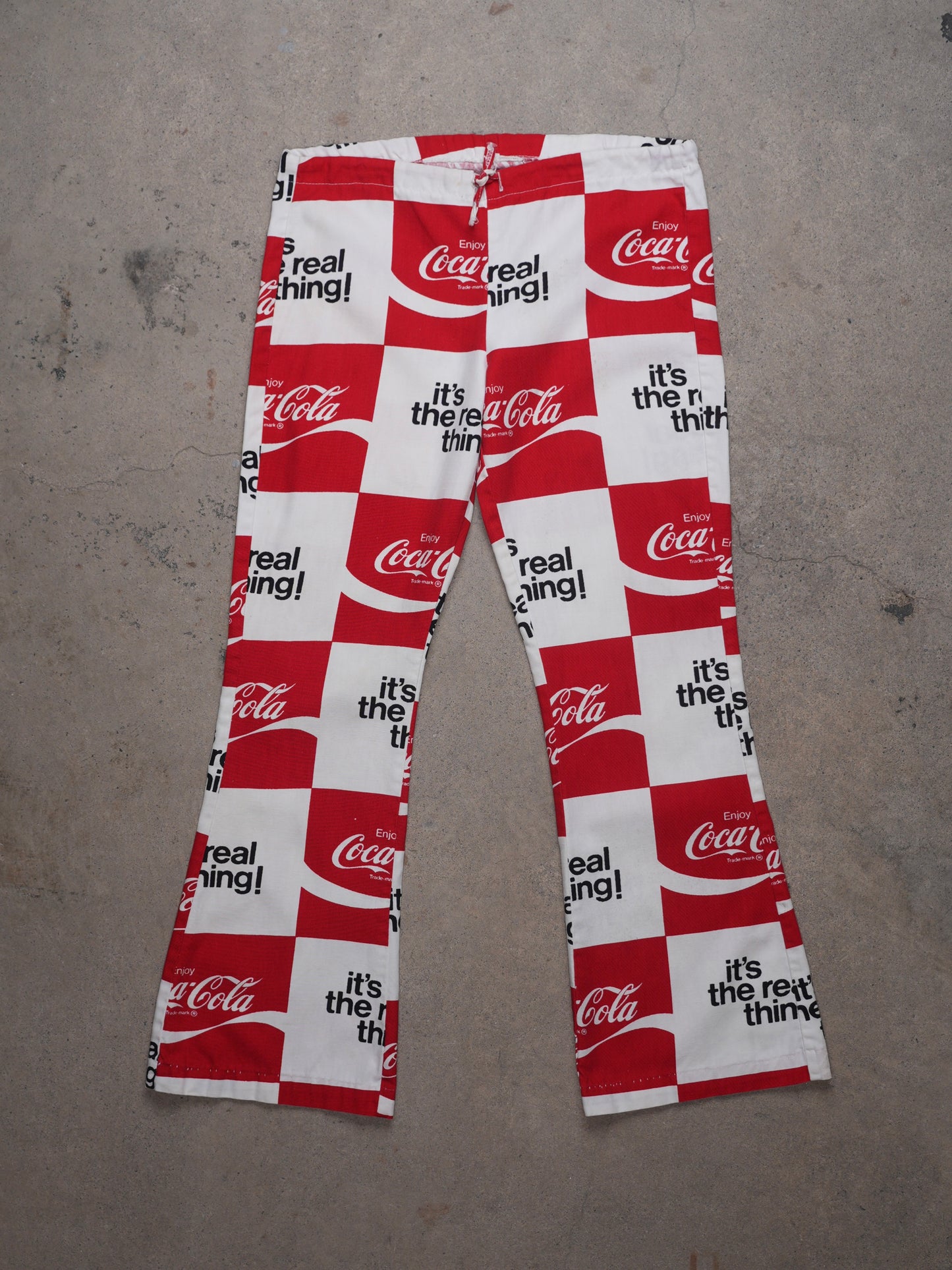 1970S - COCA COLA FLARED COTTON TROUSERS