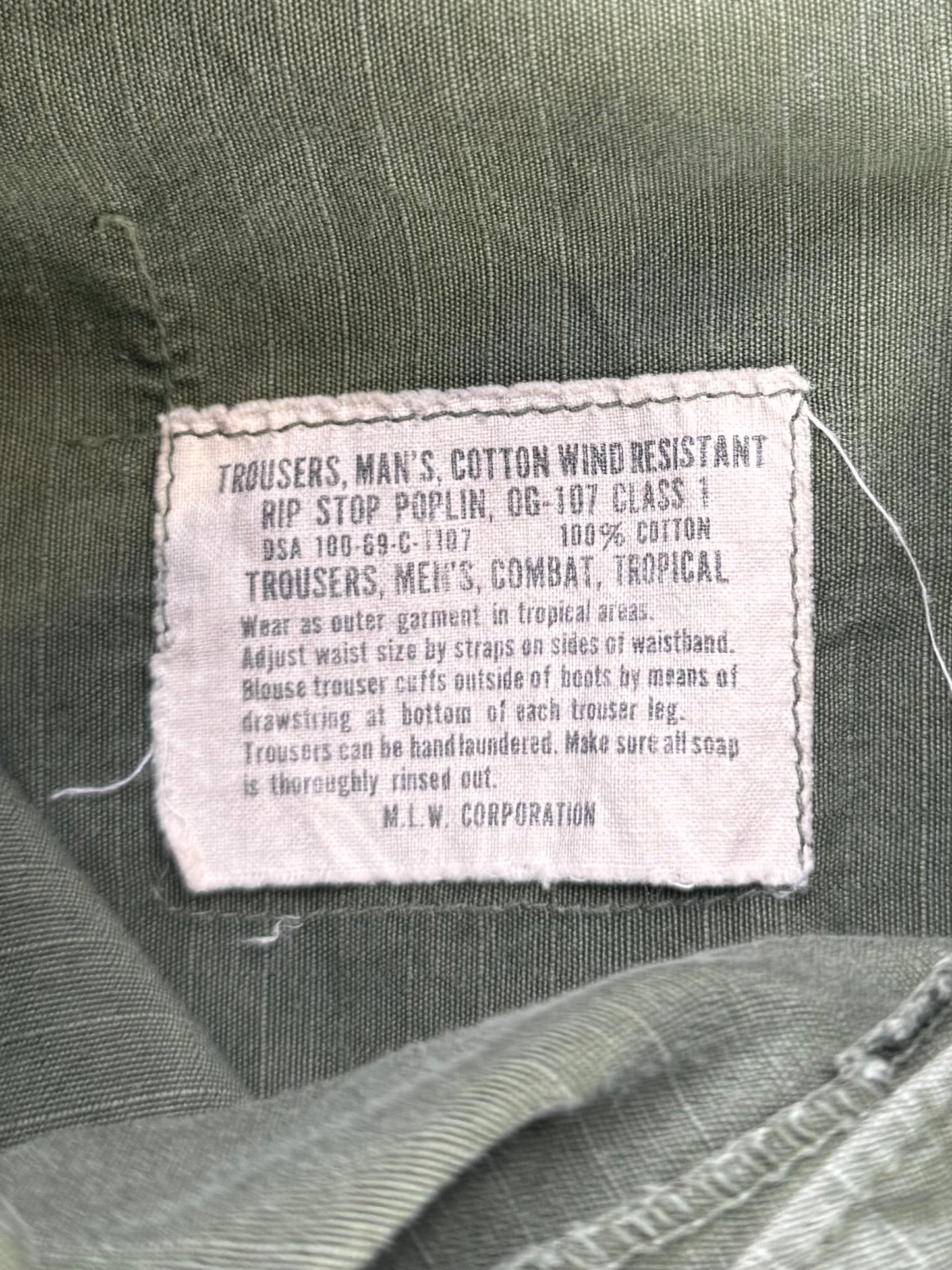 1960s - M65 Ripstop Poplin Vietnam Era Cargo Pants