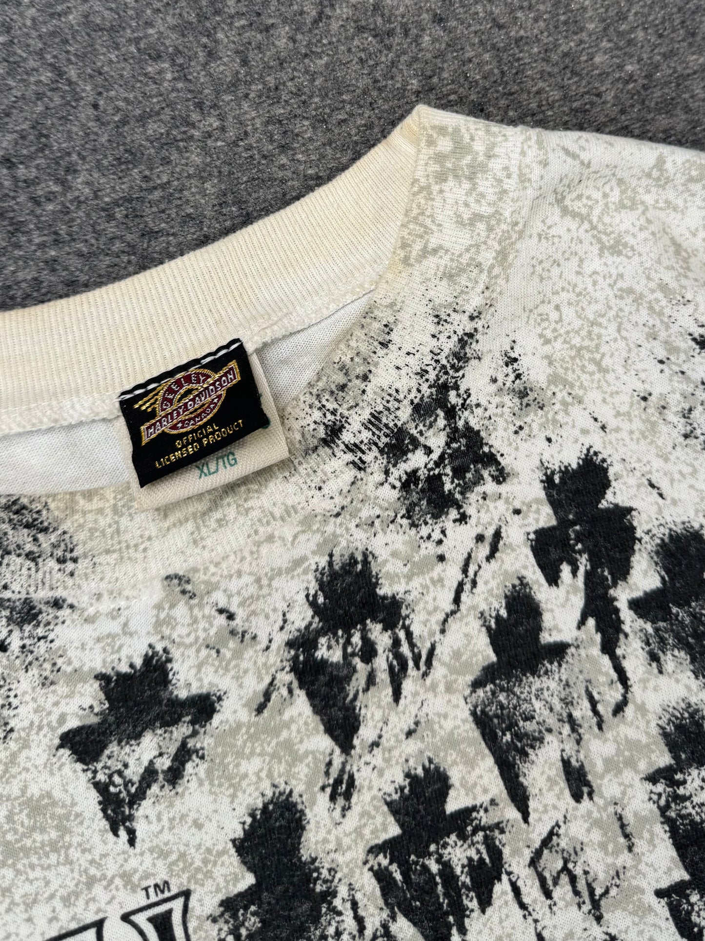 1990s - Harley Davidson All Over Print T-Shirt