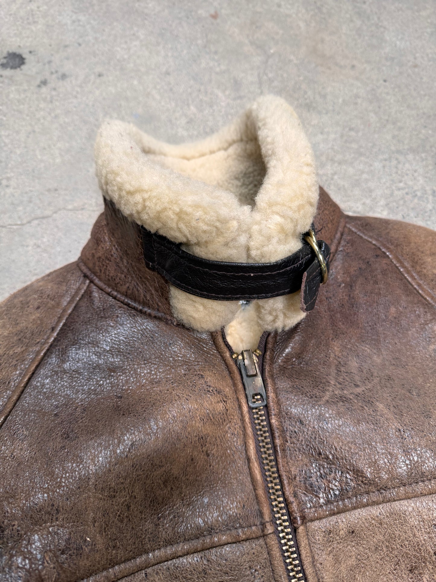 1980S/1990S - SCHOTT BROS SHEEP SKIN FLIGHT JACKET