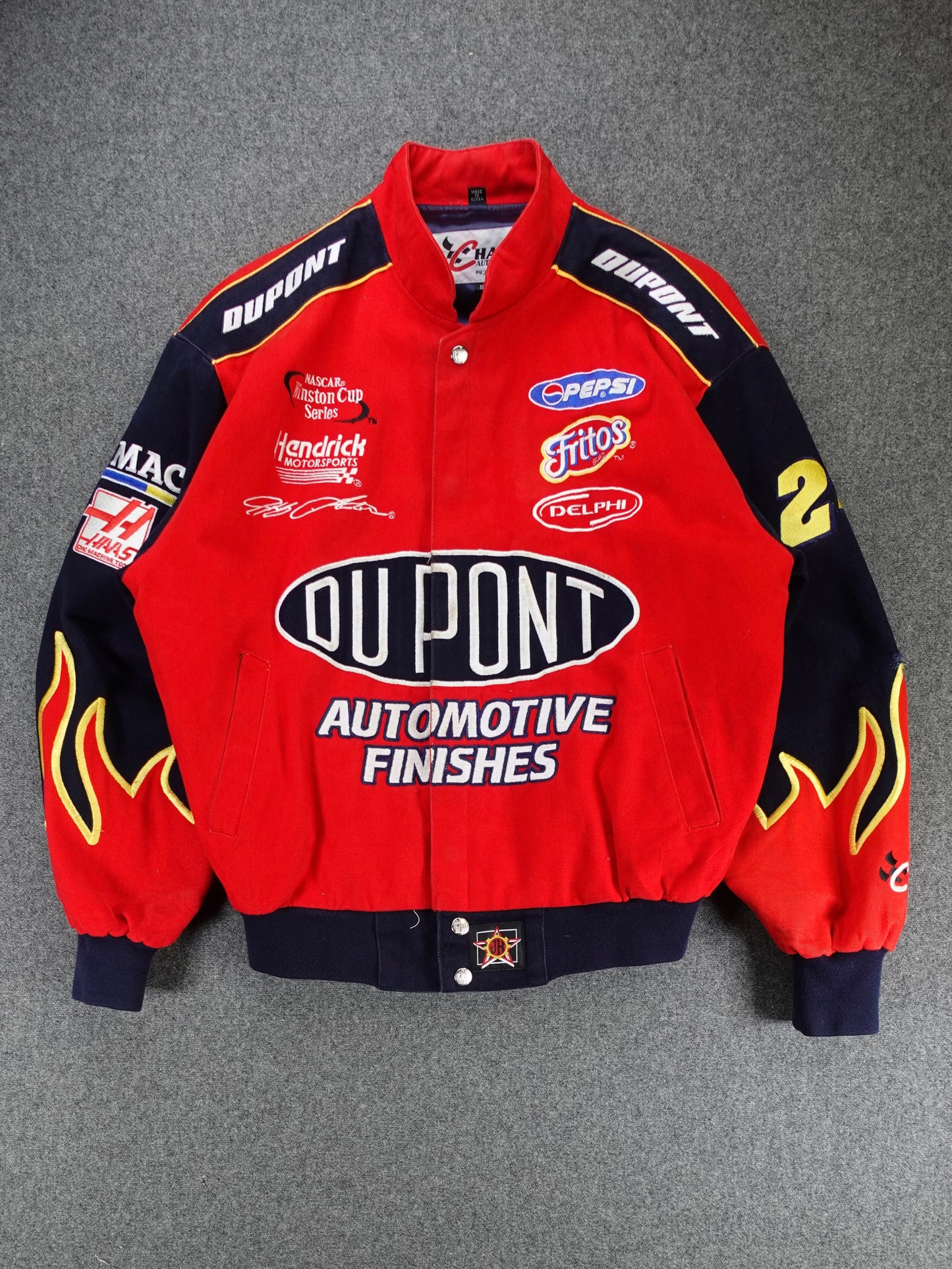 90s/2000s - NASCAR Dupont Racing Chase Authentics JH Design Advertising Jacket (Copy)