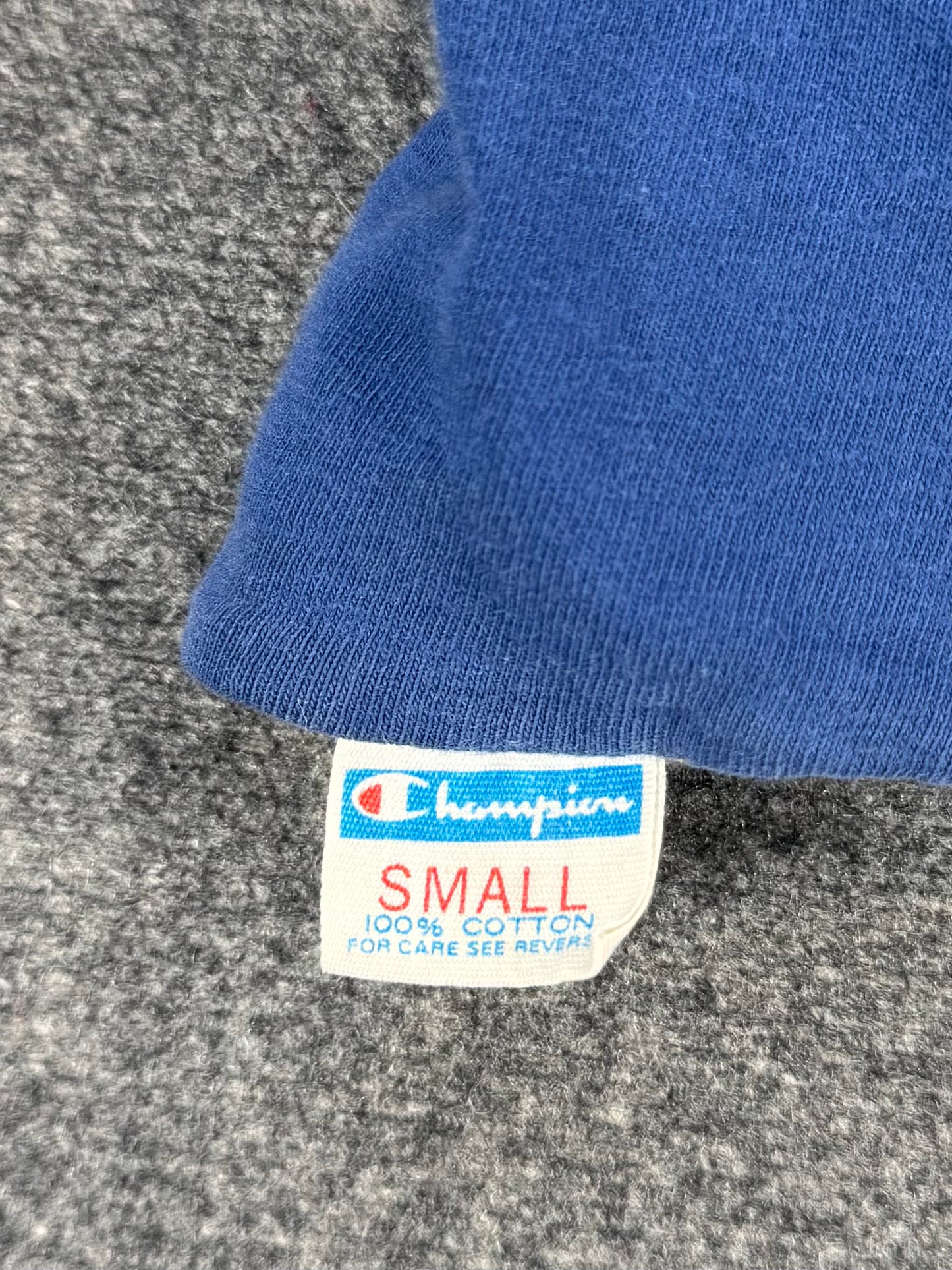 1980s - Champion Reversible Two Tone Yellow Blue T-Shirt