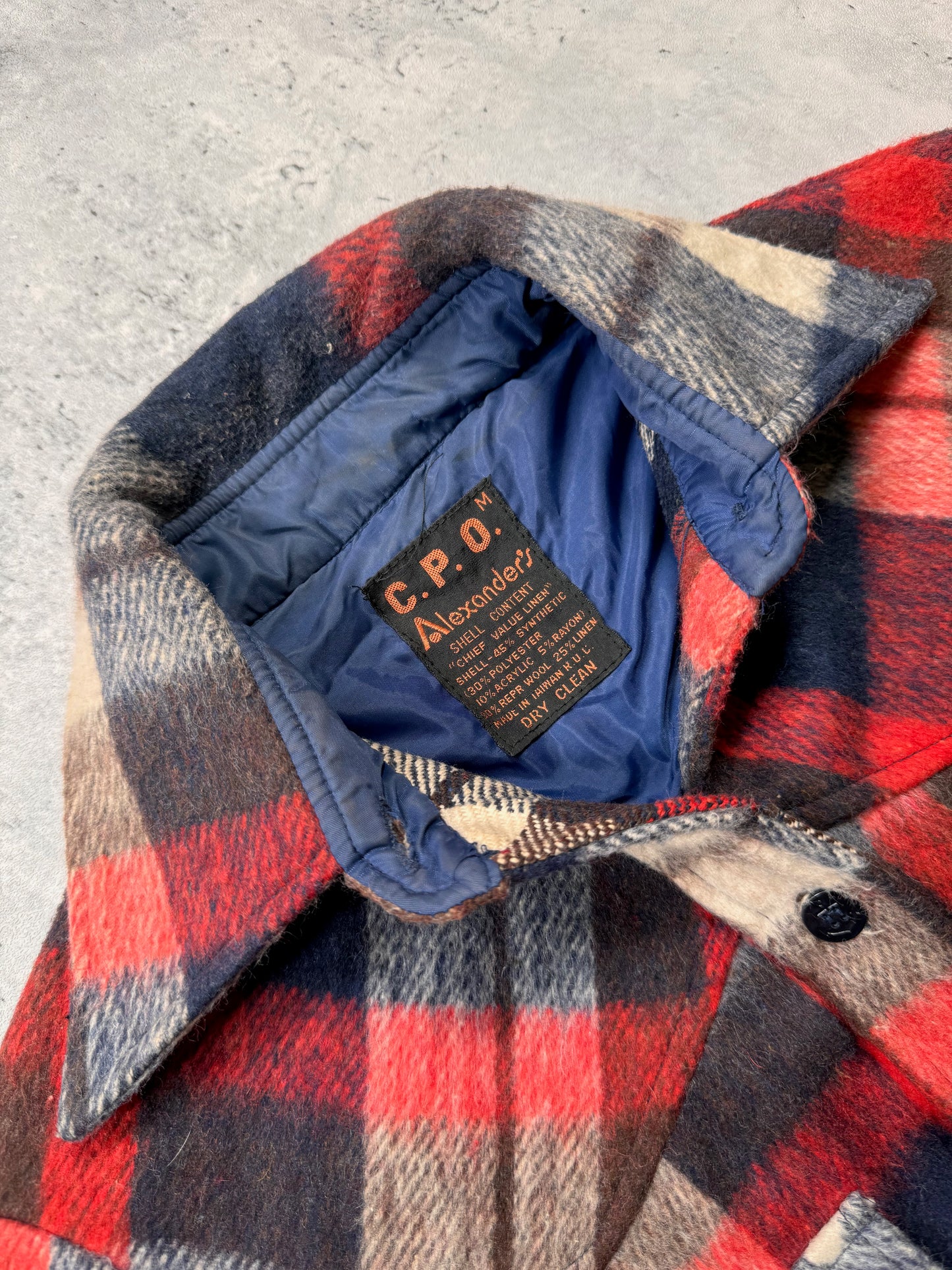 1990S - "C.P.O" BY ALEXANDERS BUTTON UP WOOL/SYNTHETIC SHIRT