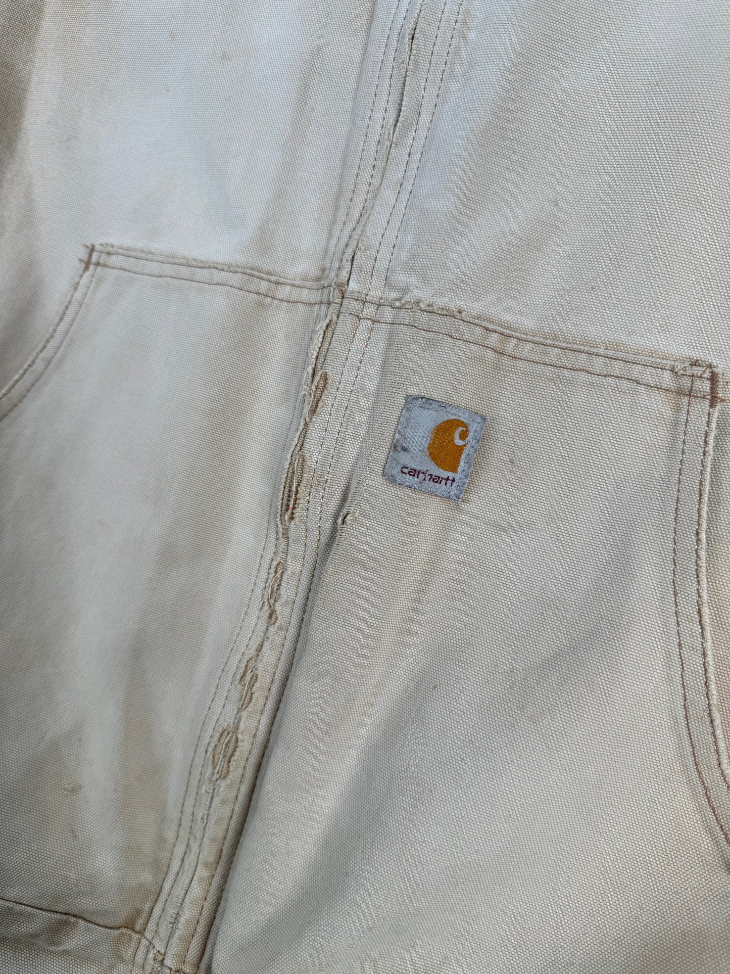 1990s - Carhartt J131 BRN Hooded Duck Canvas Work Jacket Made In USA