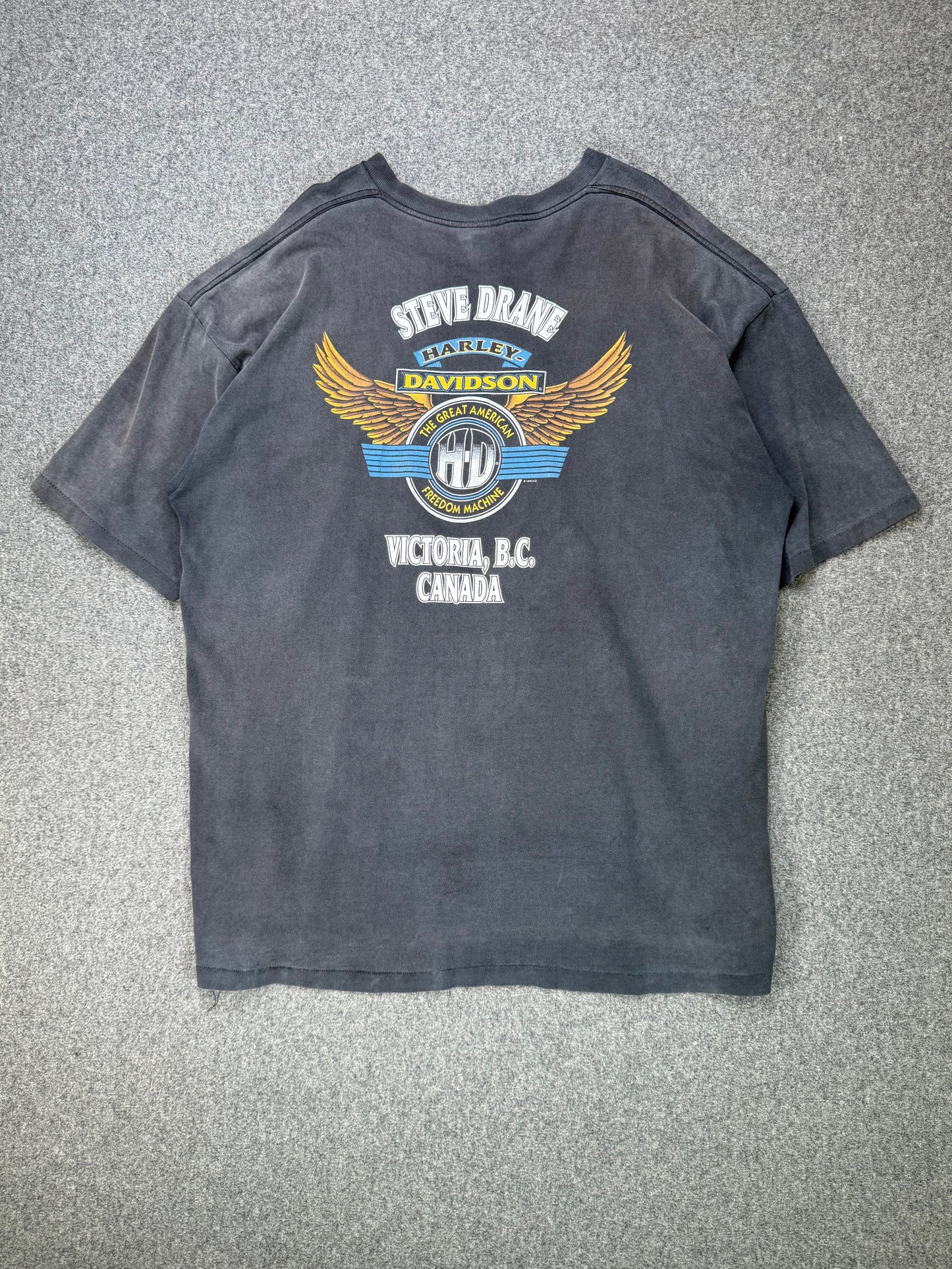 1990s - Harley Davidson Victoria BC Canada Biker T-Shirt