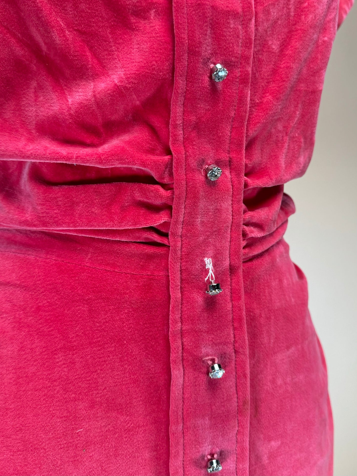 Vintage 1960s | Hot Pink Velvet Cocktail Dress