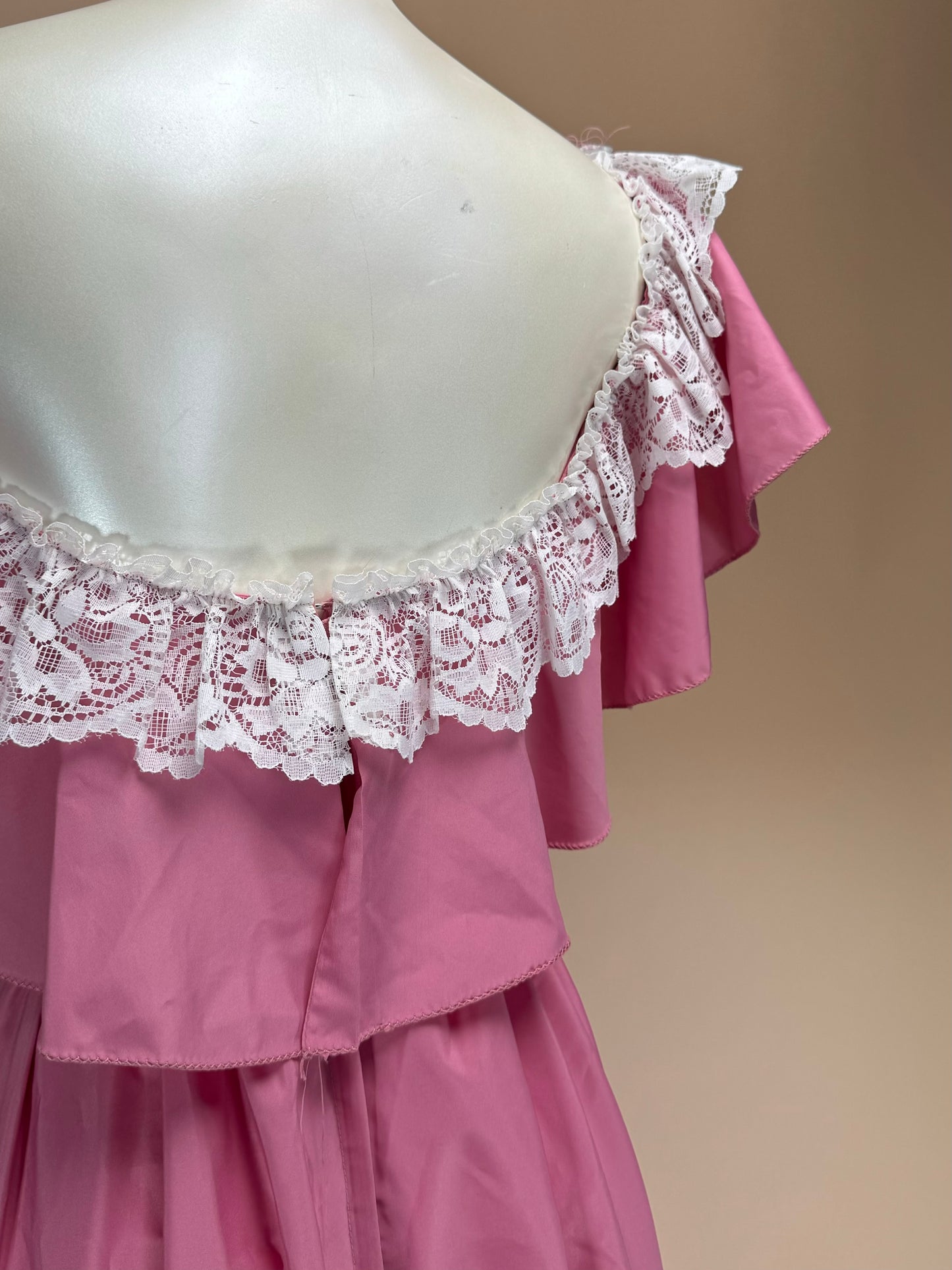 Vintage 1970s | Pink Southern Belle Dress