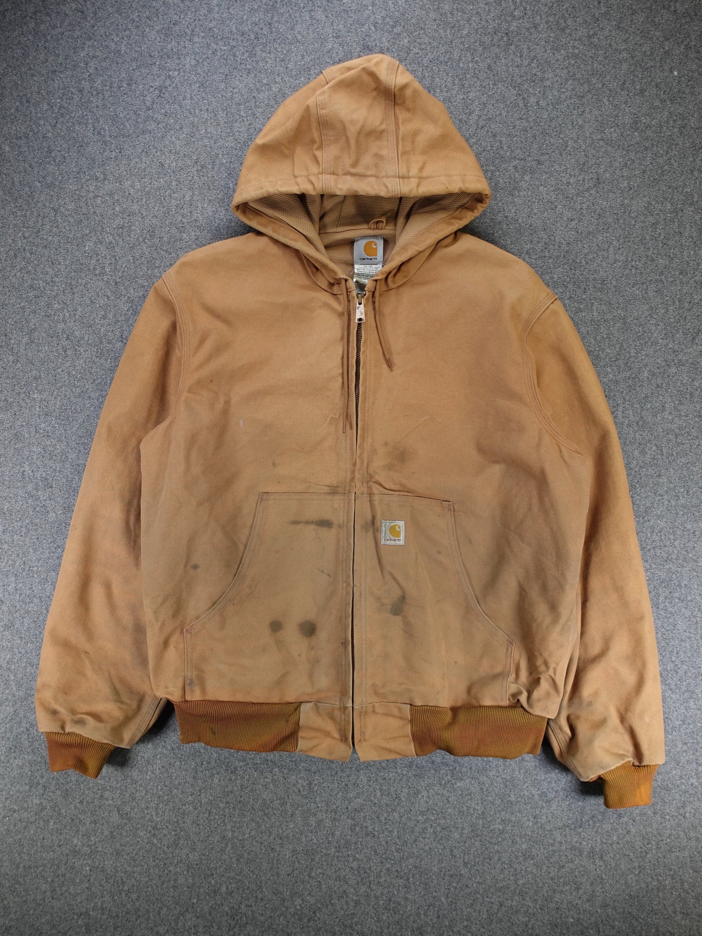 1990s - Carhartt J131 BRN Hooded Duck Canvas Work Jacket