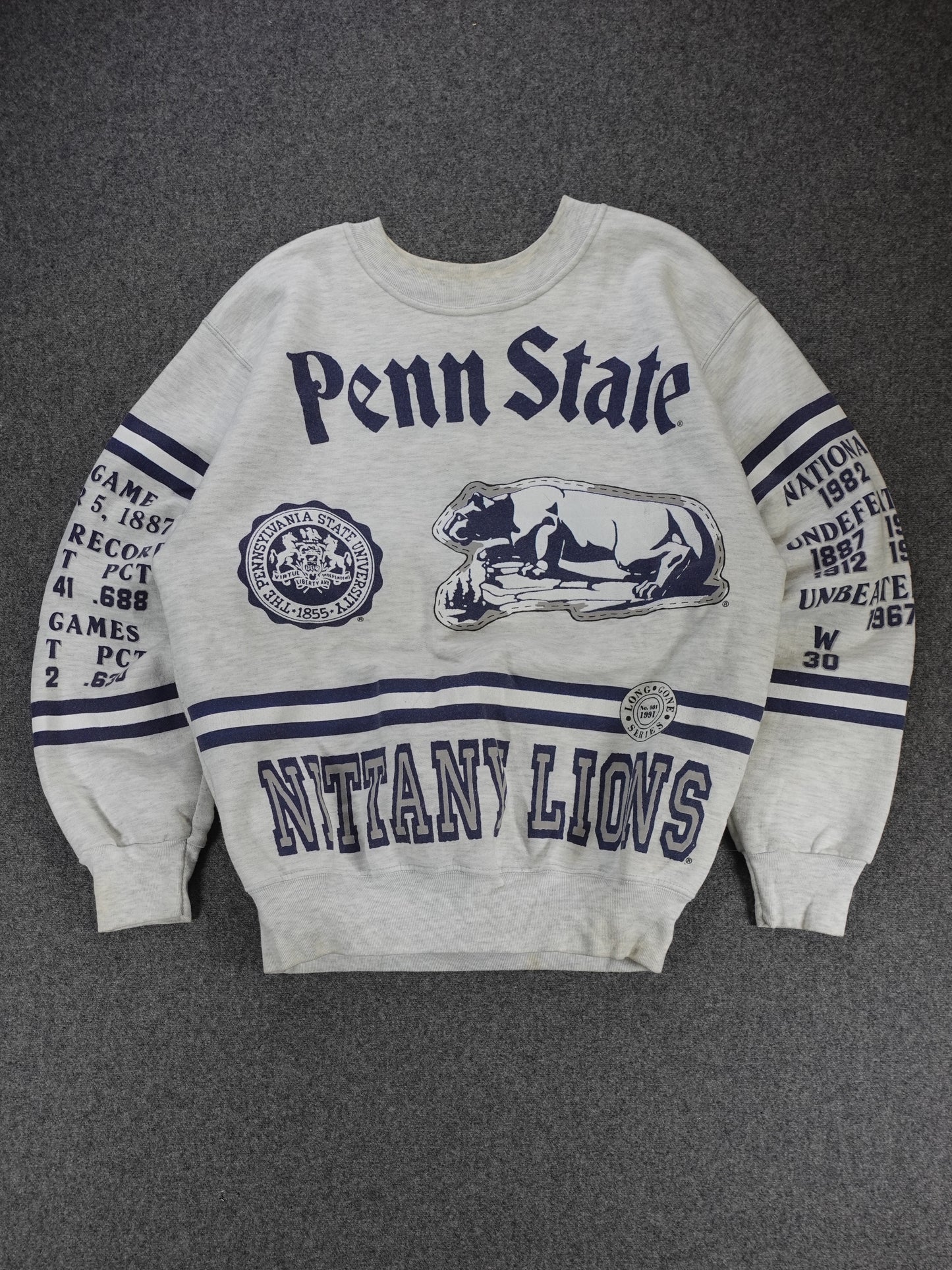 1990s - Penn State All Over Print Crewneck By Long Gone