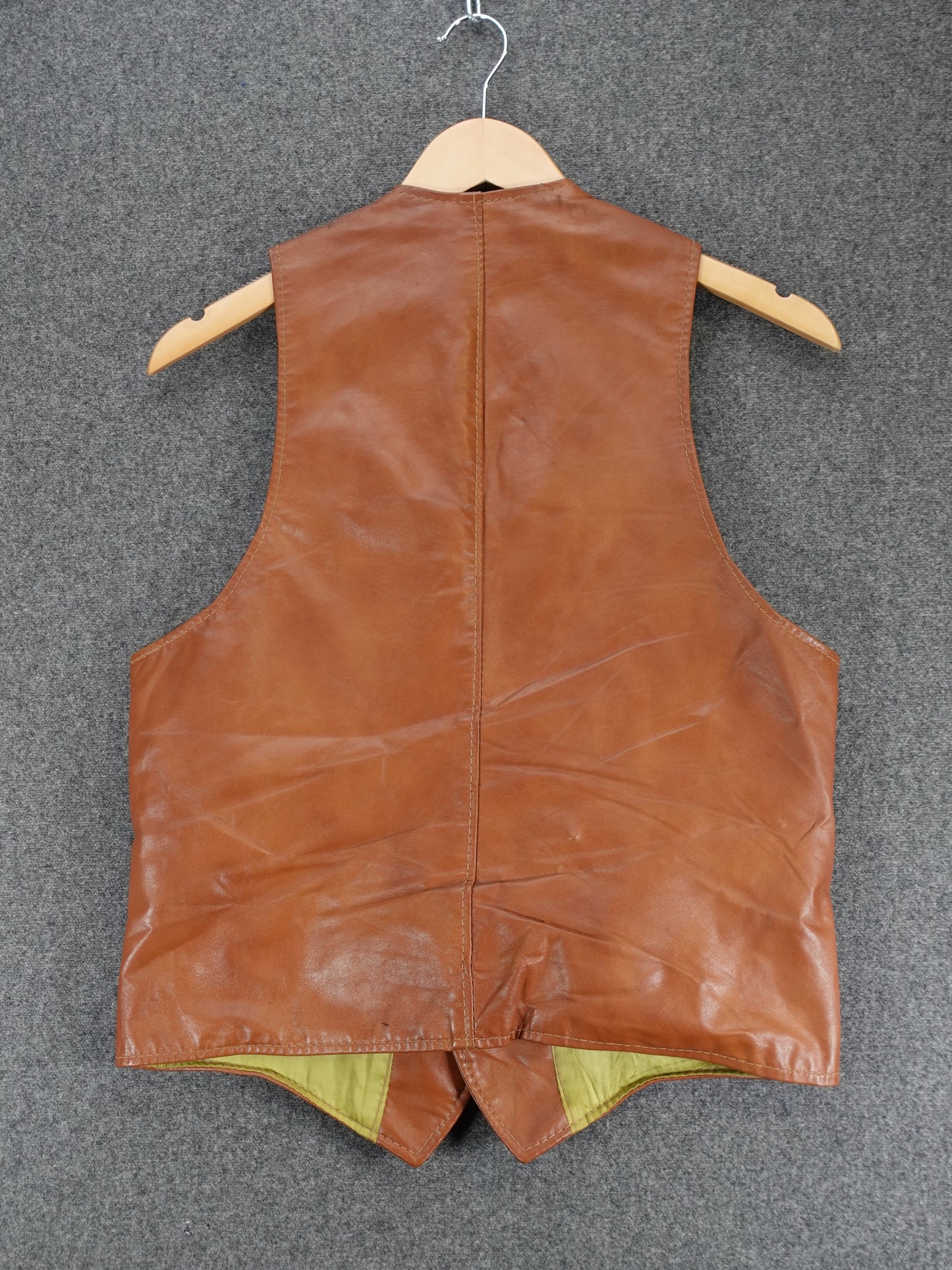 1970s - Genuine Leather Vest By Berman Buckskin Co. Minneapolis, Minn