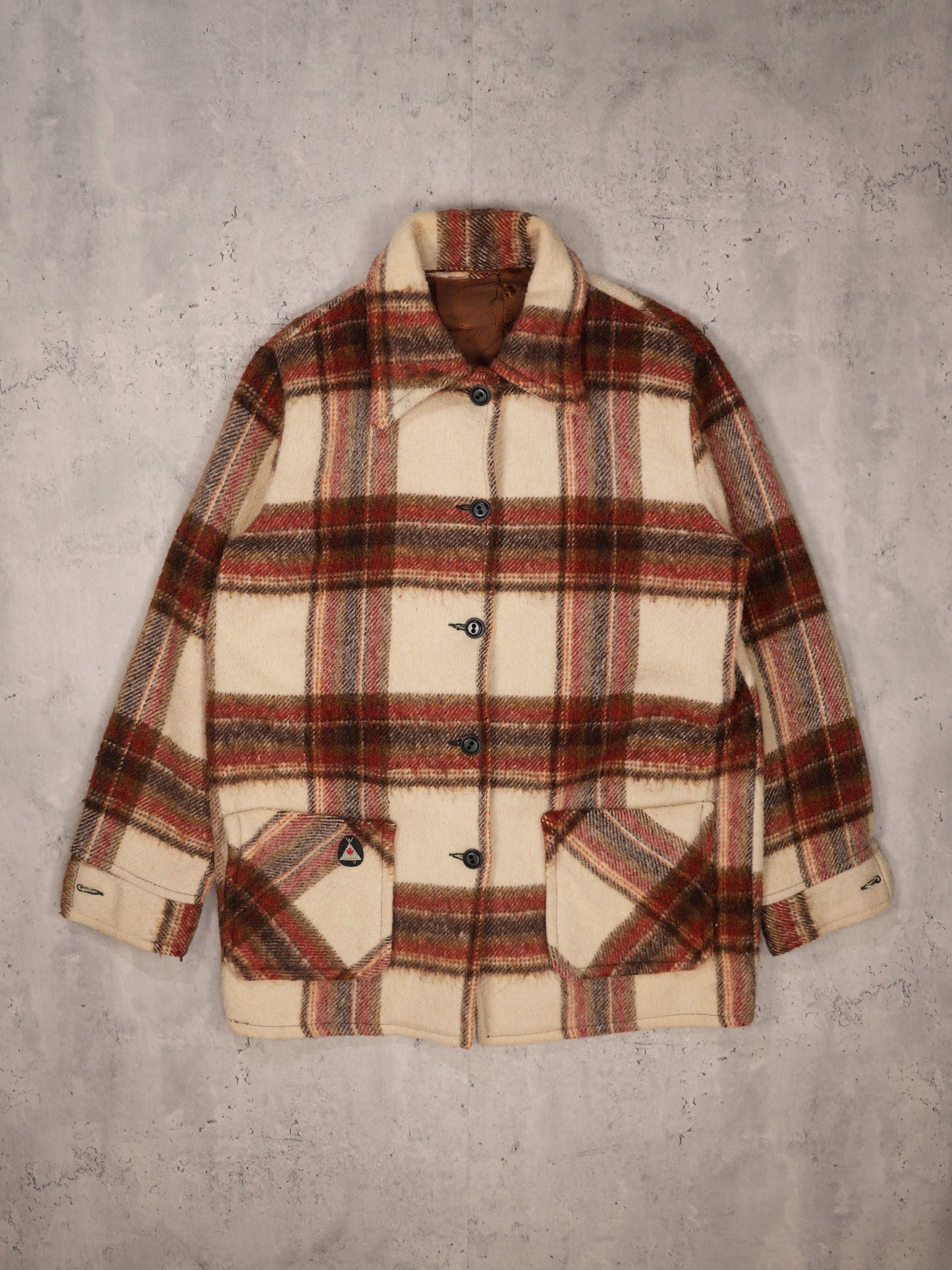 Vintage 1950s - Plaid Wool Jacket