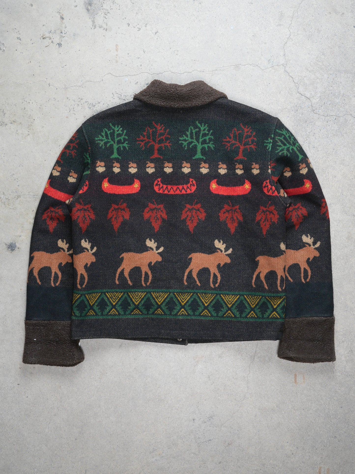 Pendleton Moose Pattern Sherpa Lined Jacket (L)