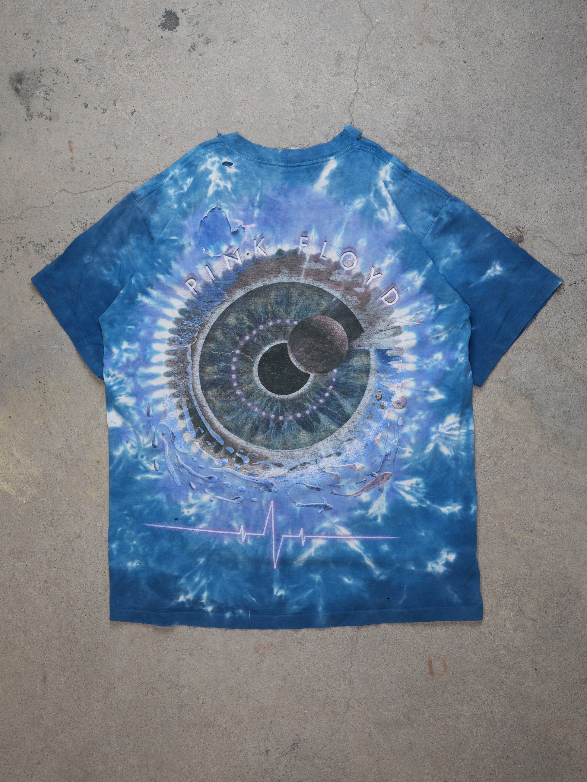 1990S - LIQUID BLUE Pink Floyd Tie-Dye T-Shirt (Xl)