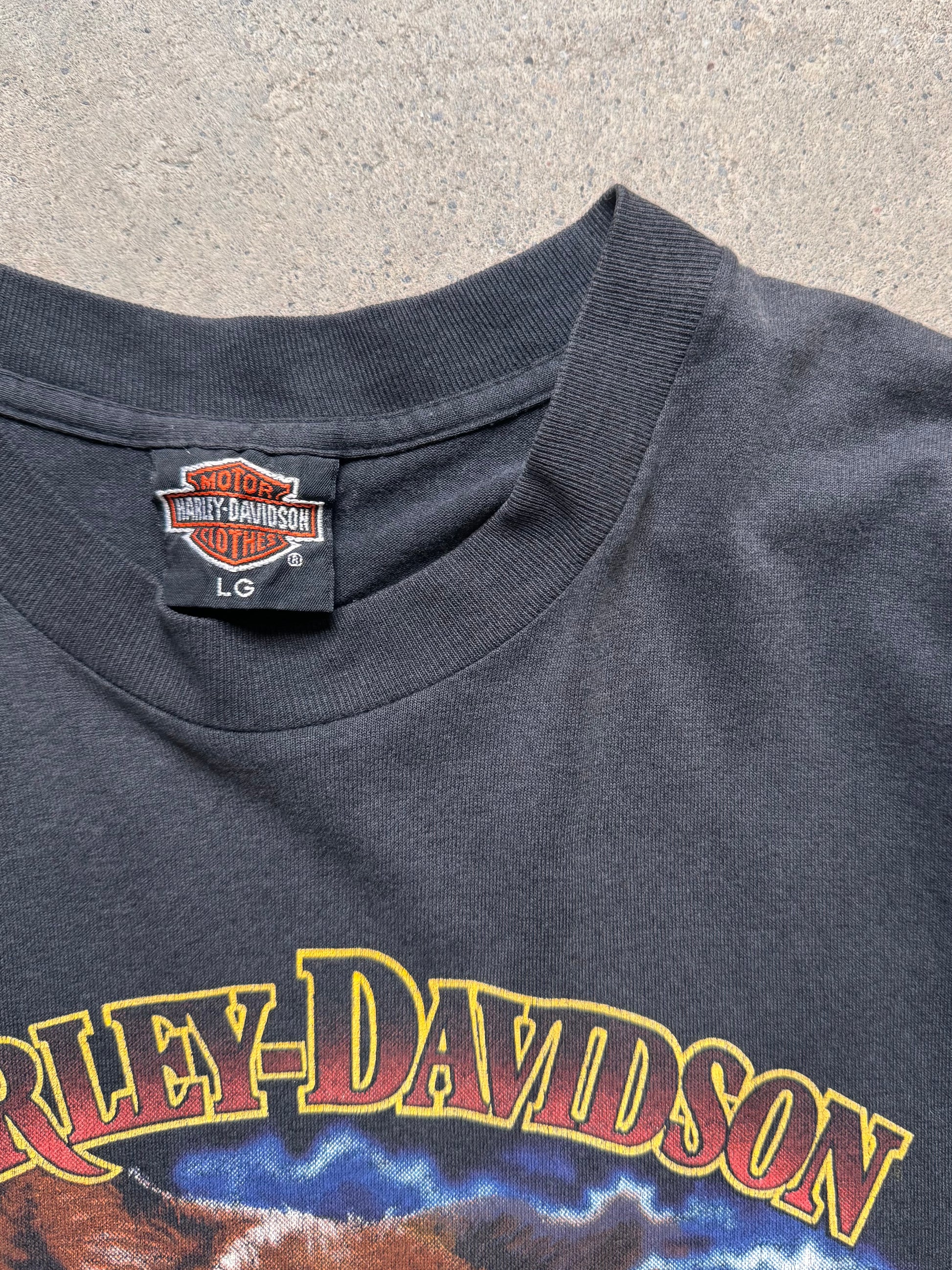 Harley-Davidson Harley-Davidson Wolf and Motorcycle Graphic T-Shirt (L)