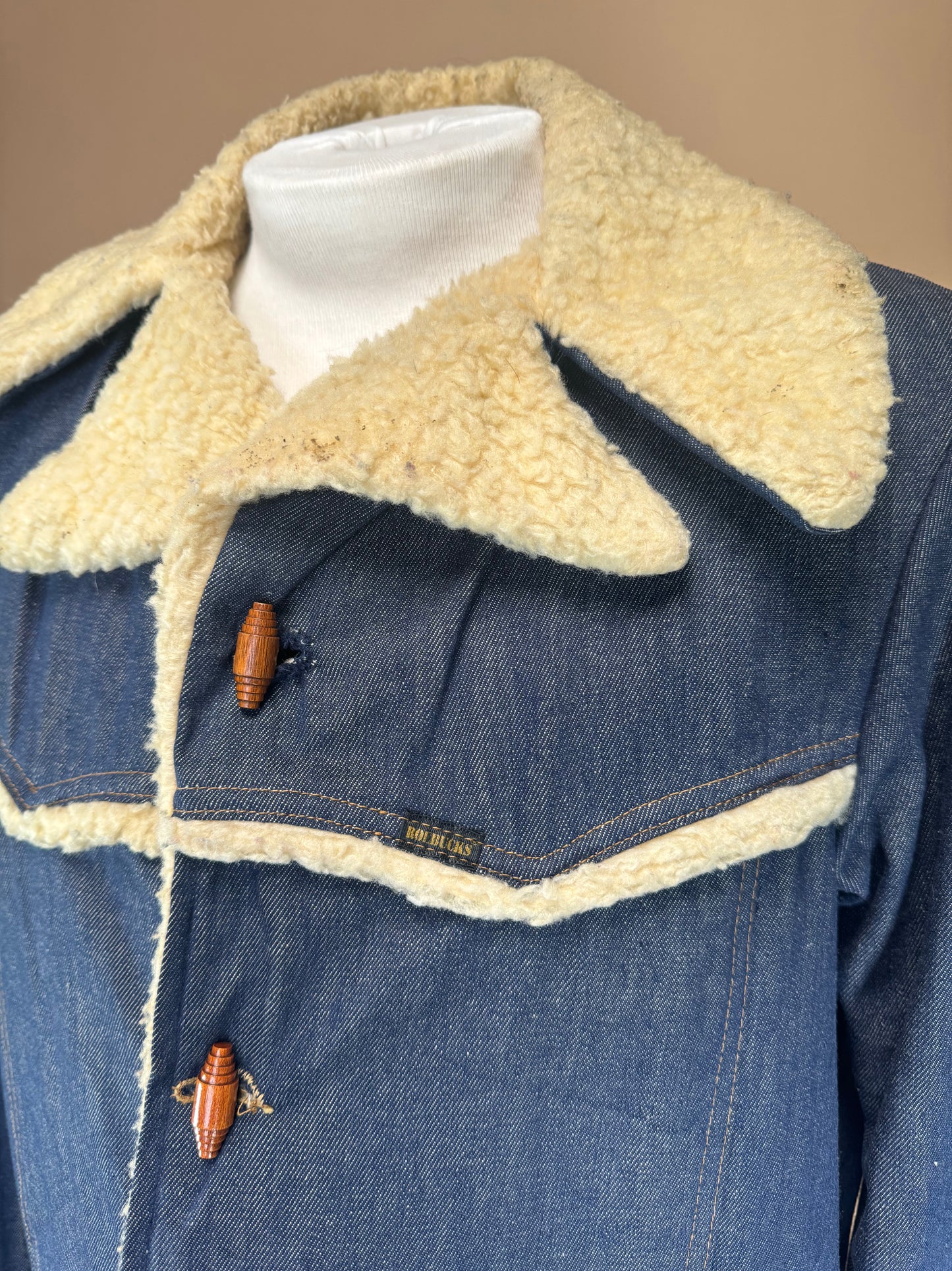 1970s - Roebucks Sherpa Lined Denim Coat