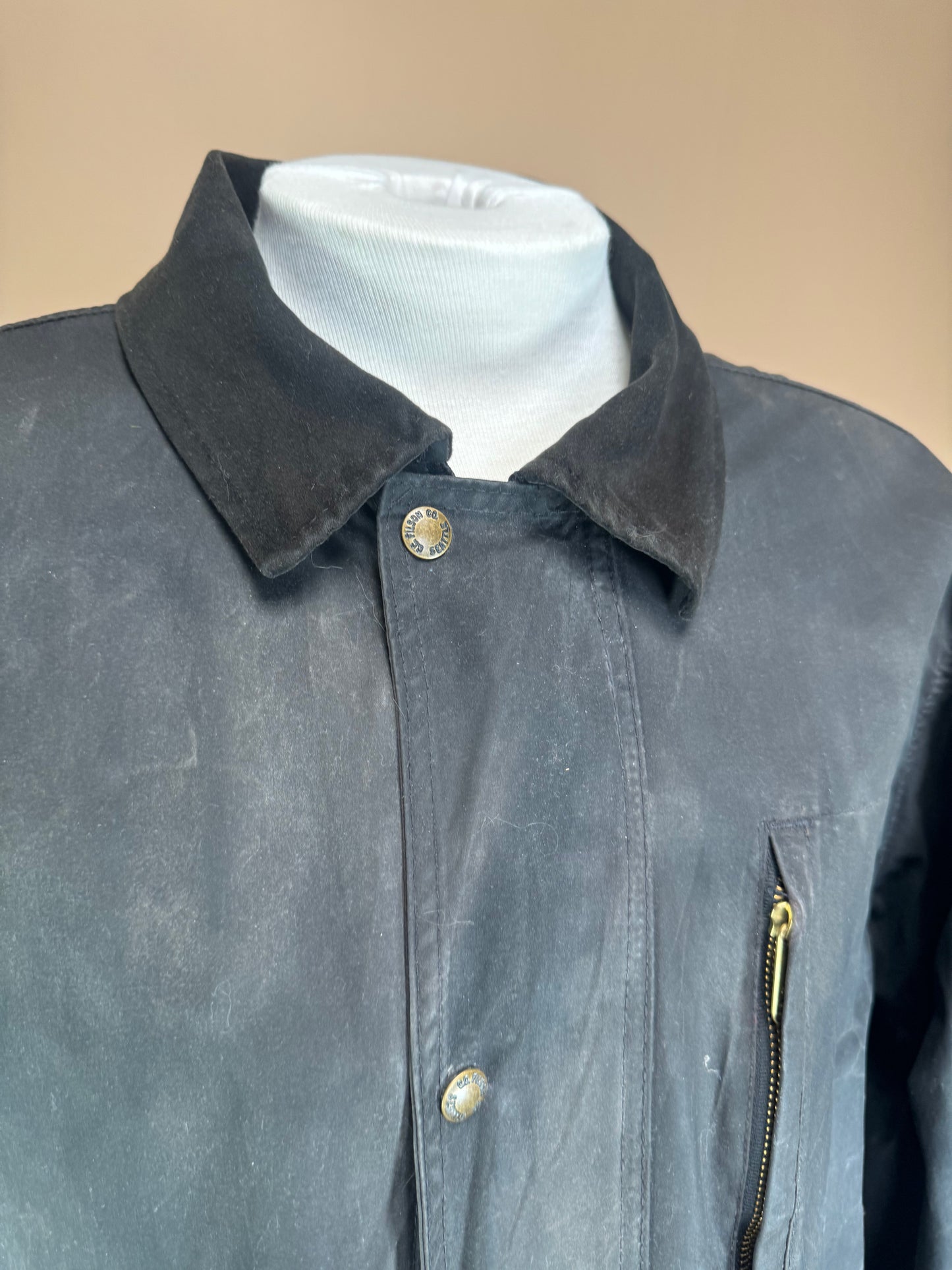 2000s - Genuine Filson Garment Black Waxed Canvas Jacket
