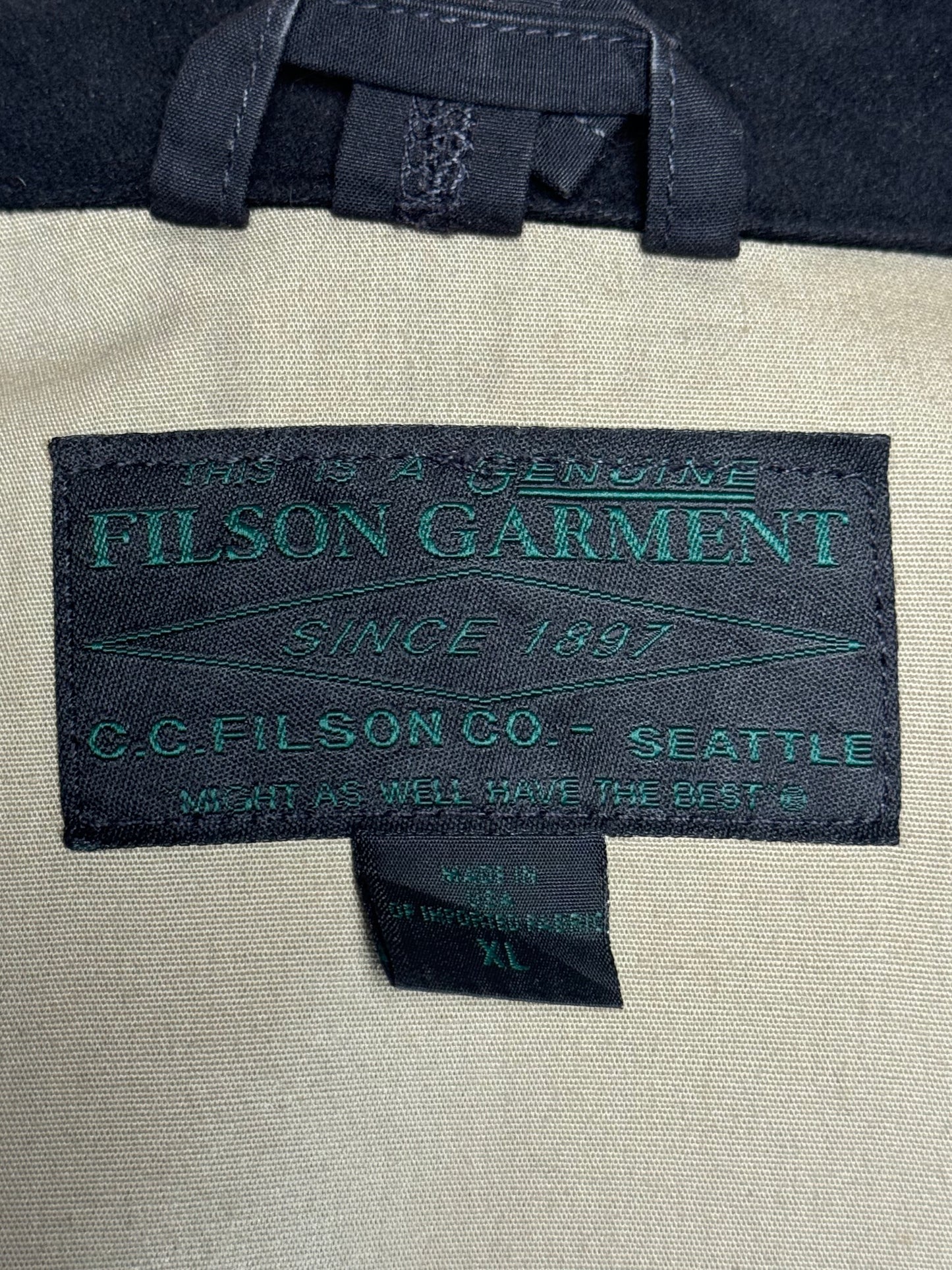 2000s - Genuine Filson Garment Black Waxed Canvas Jacket