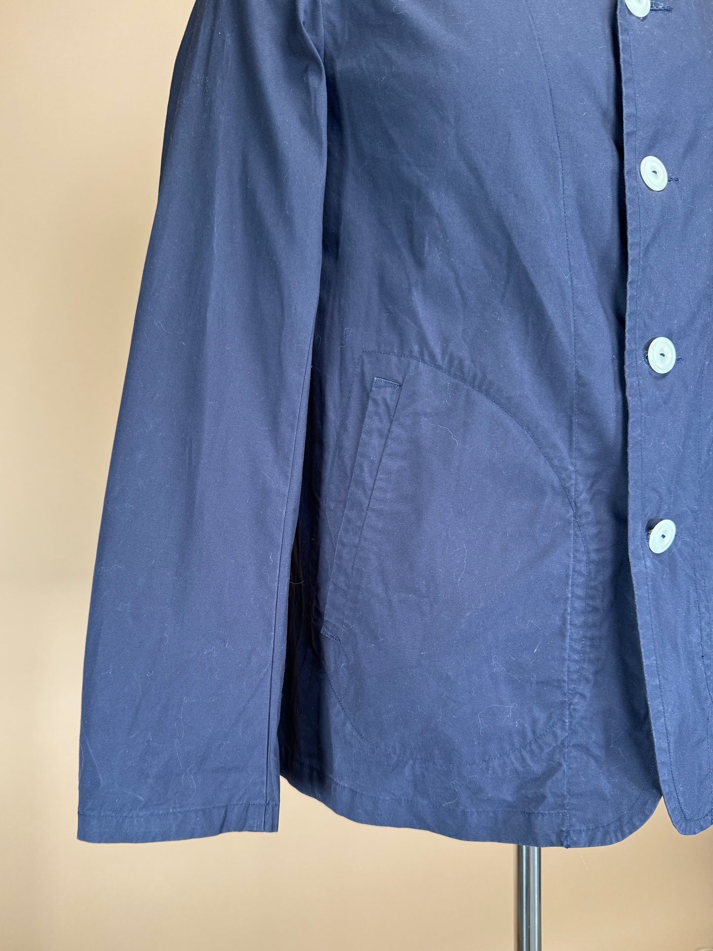 2000s - Danton Vetements De Travail Blue/Navy Cotton Chore Coat