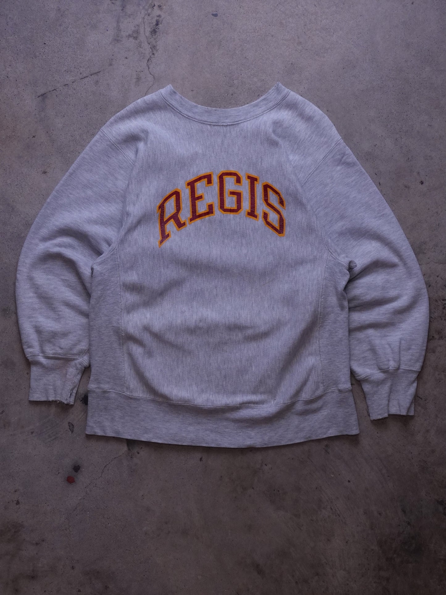 1980s - Champion Reverse Weave Grey "Regis" Crewneck Sweatshirt