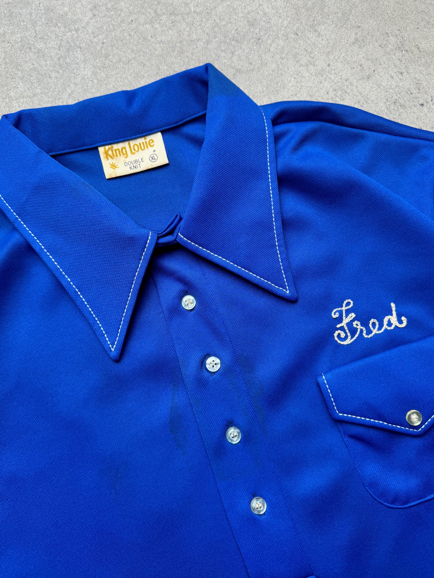 1980s - King Louis "Fred" "Meir Oil" Short Sleeve Bowling Shirt