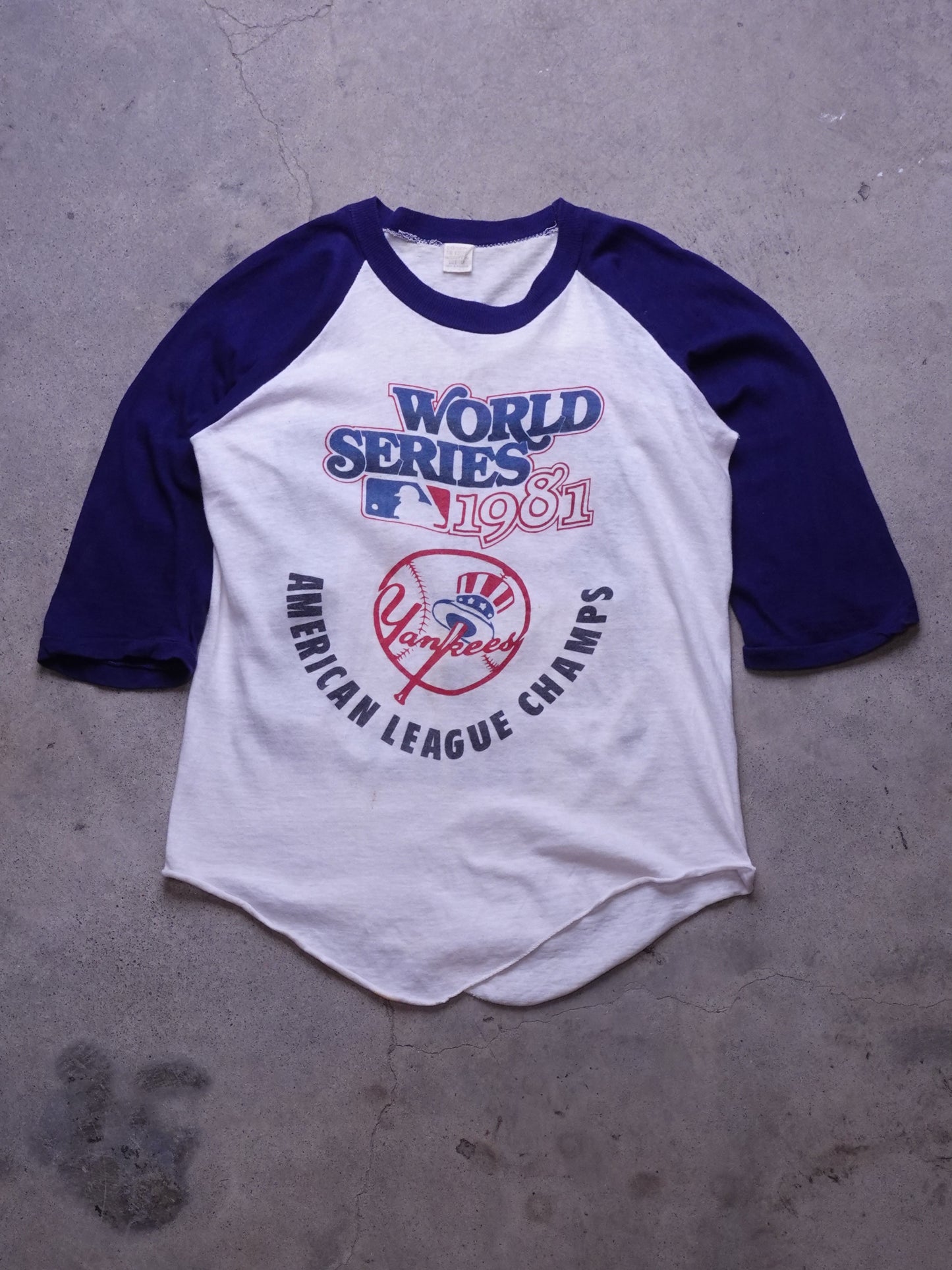 1980s - New York Yankies 3 1/4 Sleeve Baseball T-Shirt