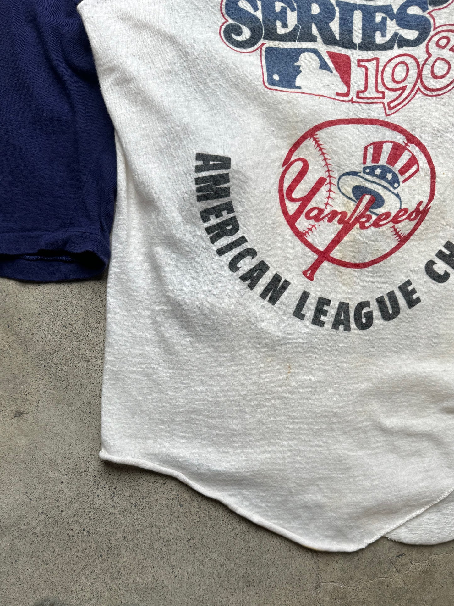 1980s - New York Yankies 3 1/4 Sleeve Baseball T-Shirt