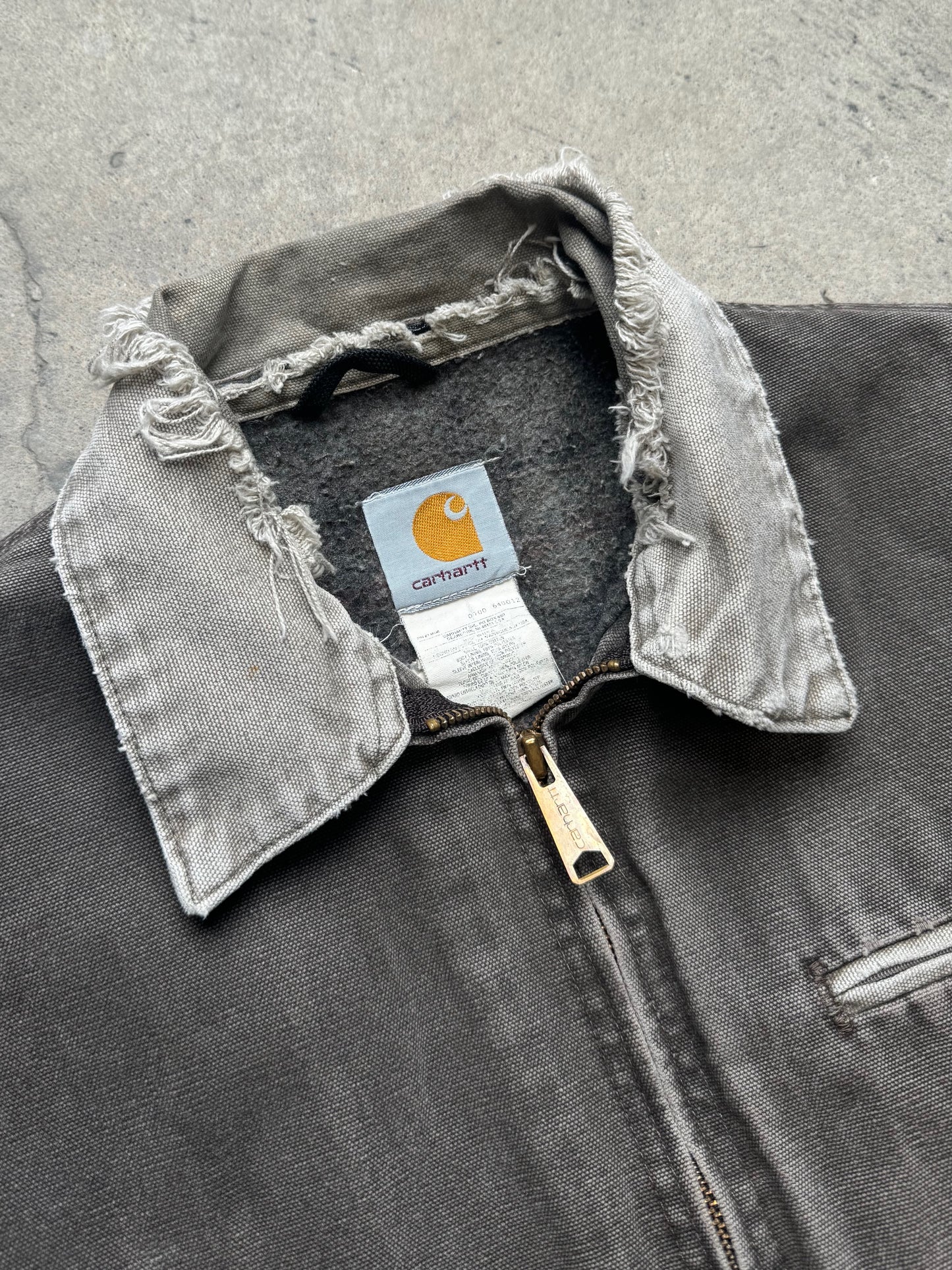 1990s - Carhartt Detroit Brown/Mocha Distressed Duck Canvas Work Jacket