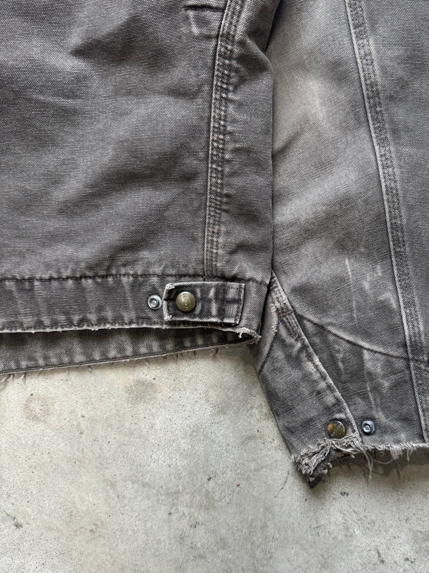 1990s - Carhartt Detroit Brown/Mocha Distressed Duck Canvas Work Jacket