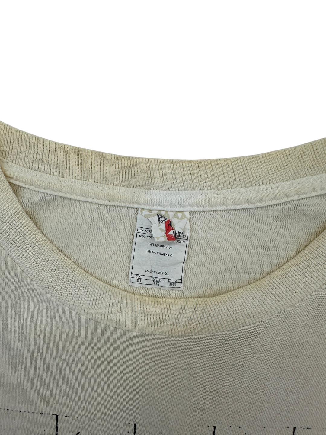 Exile Vintage 2011 Pink Floyd The Wall T-shirt XL size tag detail showing cotton material and made in Mexico label