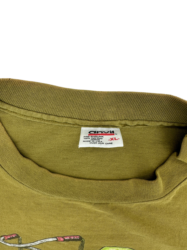 Exile Vintage 1994 Soundgarden t-shirt featuring an Anvil XL tag on olive green cotton fabric