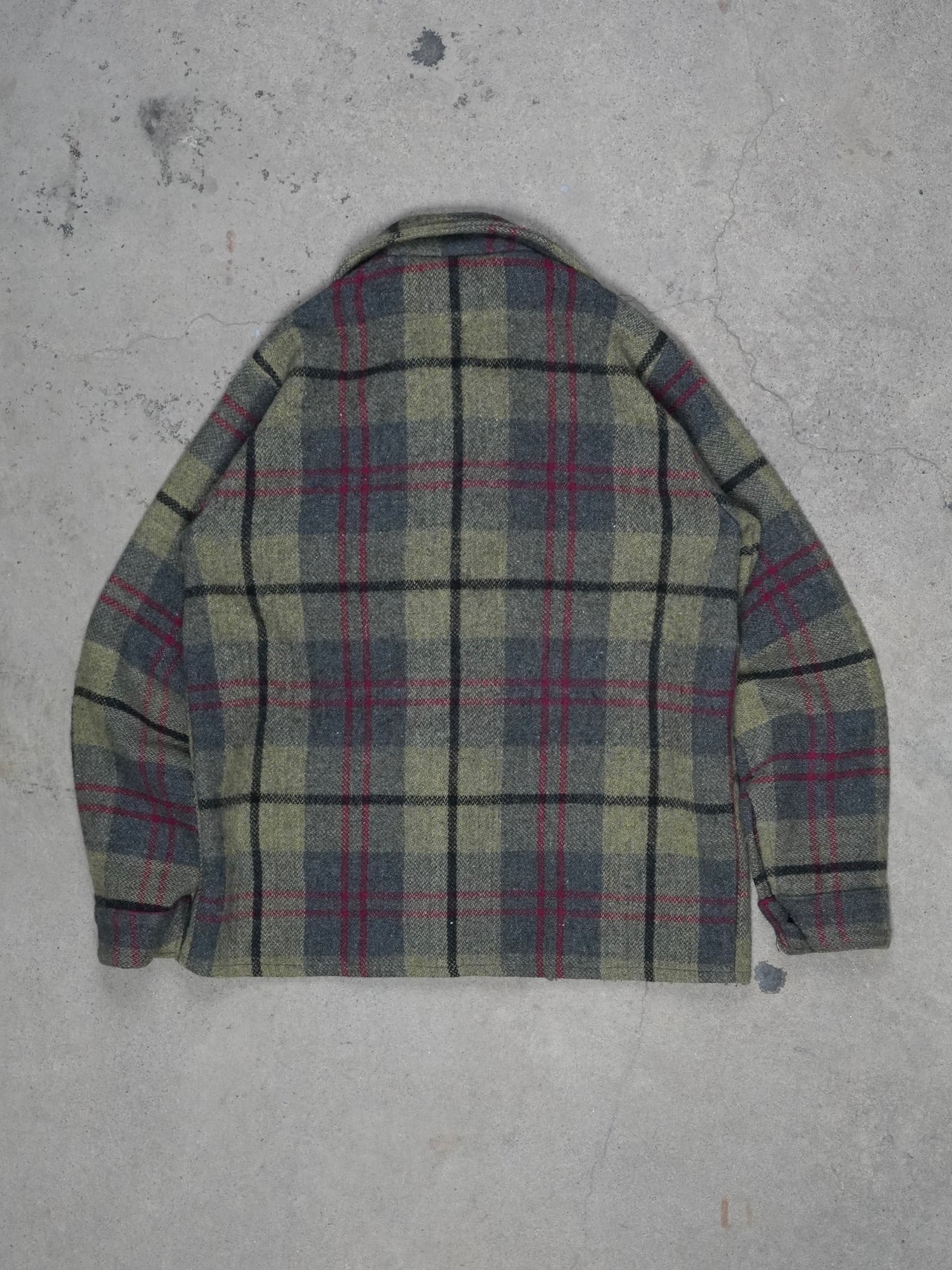 1950S - BELLAIR HEAVY WOOL PLAID OVERSHIRT