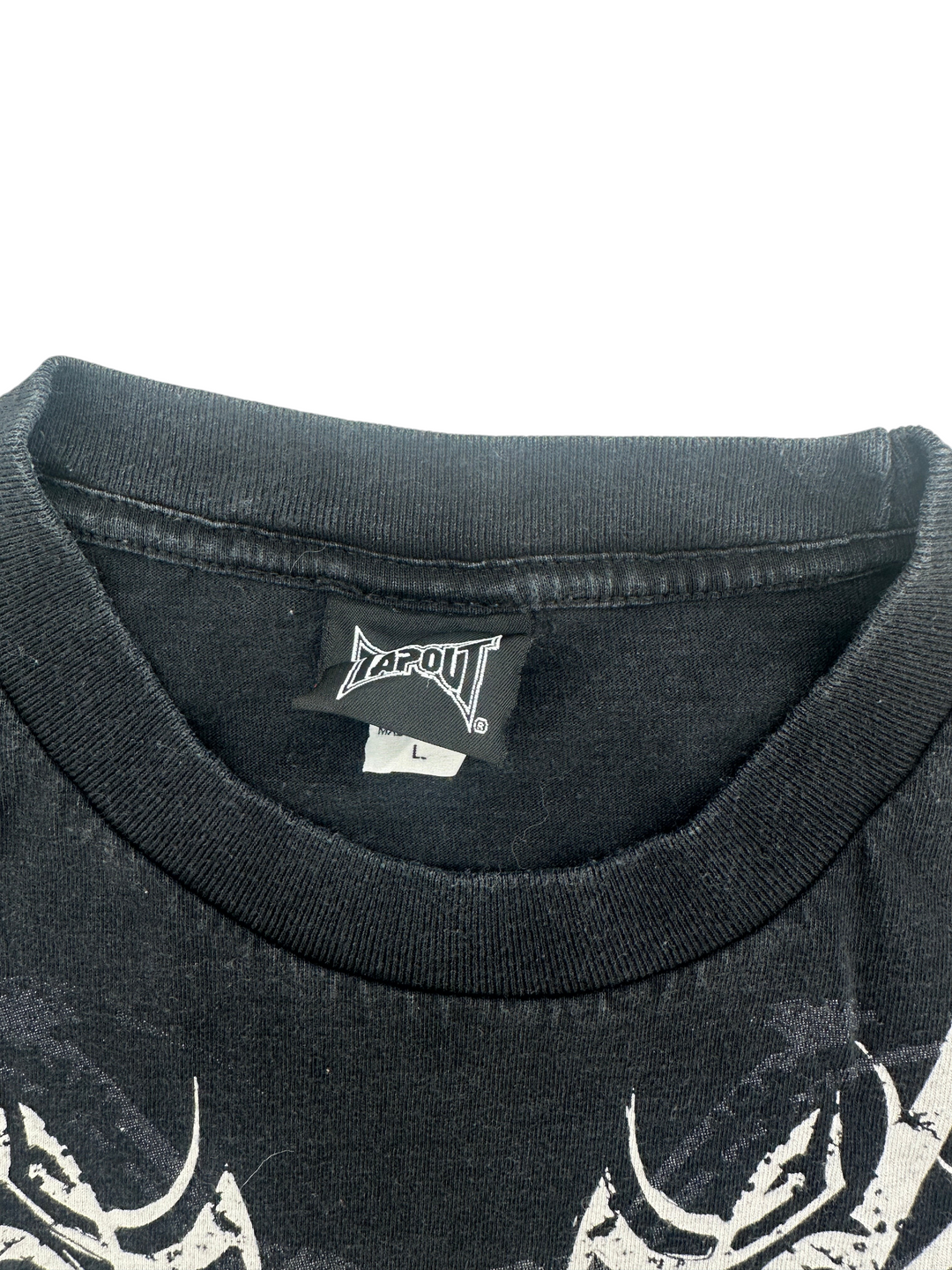 Exile Vintage black Y2K Tapout t-shirt with size L label and branded neck tag