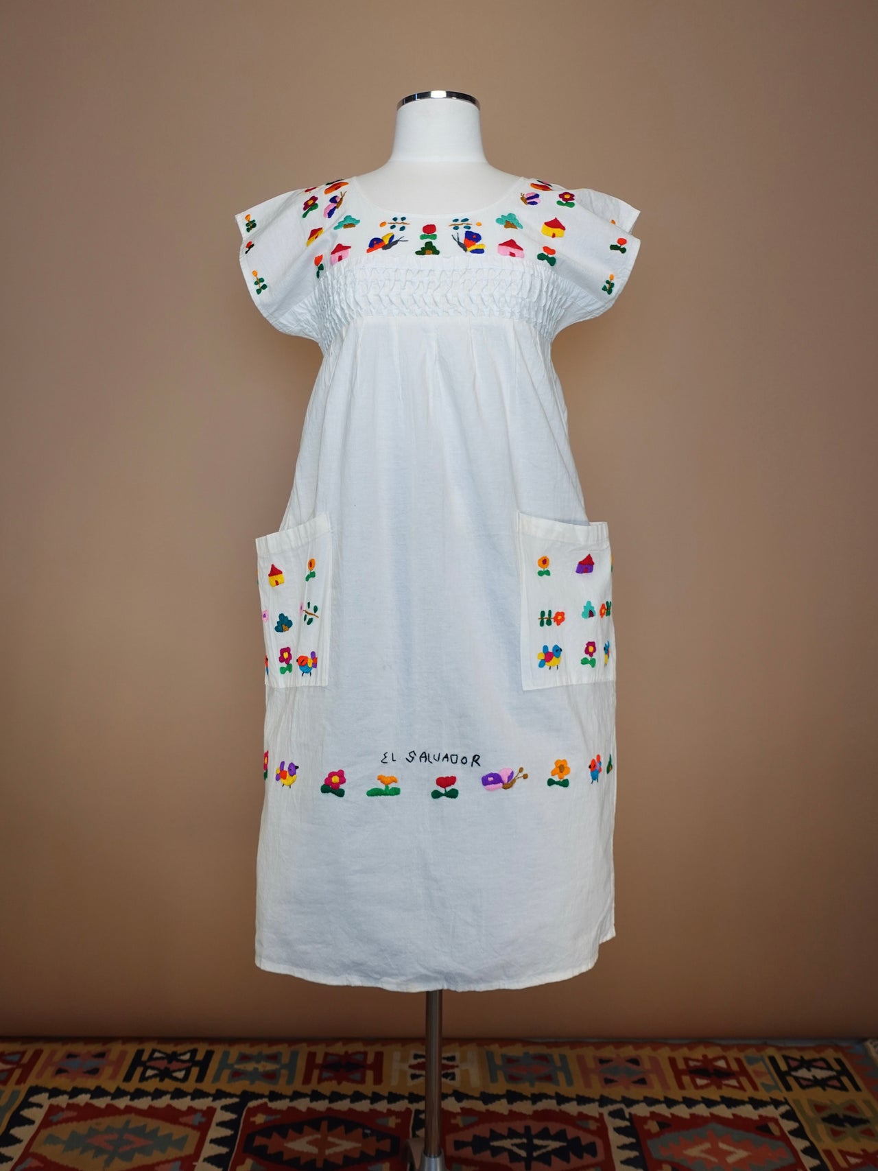 1970S - HAND EMBROIDERED MEXICAN WEDDING DRESS